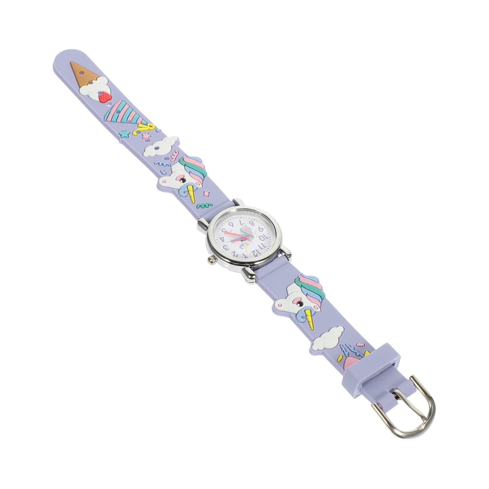 UKCOCO Kids Digital Watch - 3D Cute Cartoon Wrist Watch for Girls, Light Purple Time Teacher Watch with Alarm & Backlight | Perfect Christmas Birthday Gift for Children | School, Playtime & Daily Use Accessory