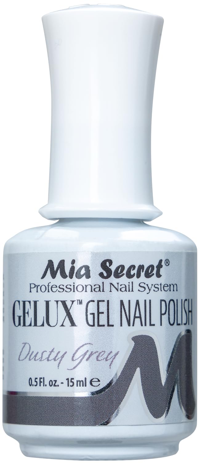Mia Secret Gelux Gel Nail Polish - Dusty Grey UV/LED Cured Long-Lasting Professional Gel Enamel for Salon & Home Manicure - Perfect for Weddings, Parties & Everyday Wear