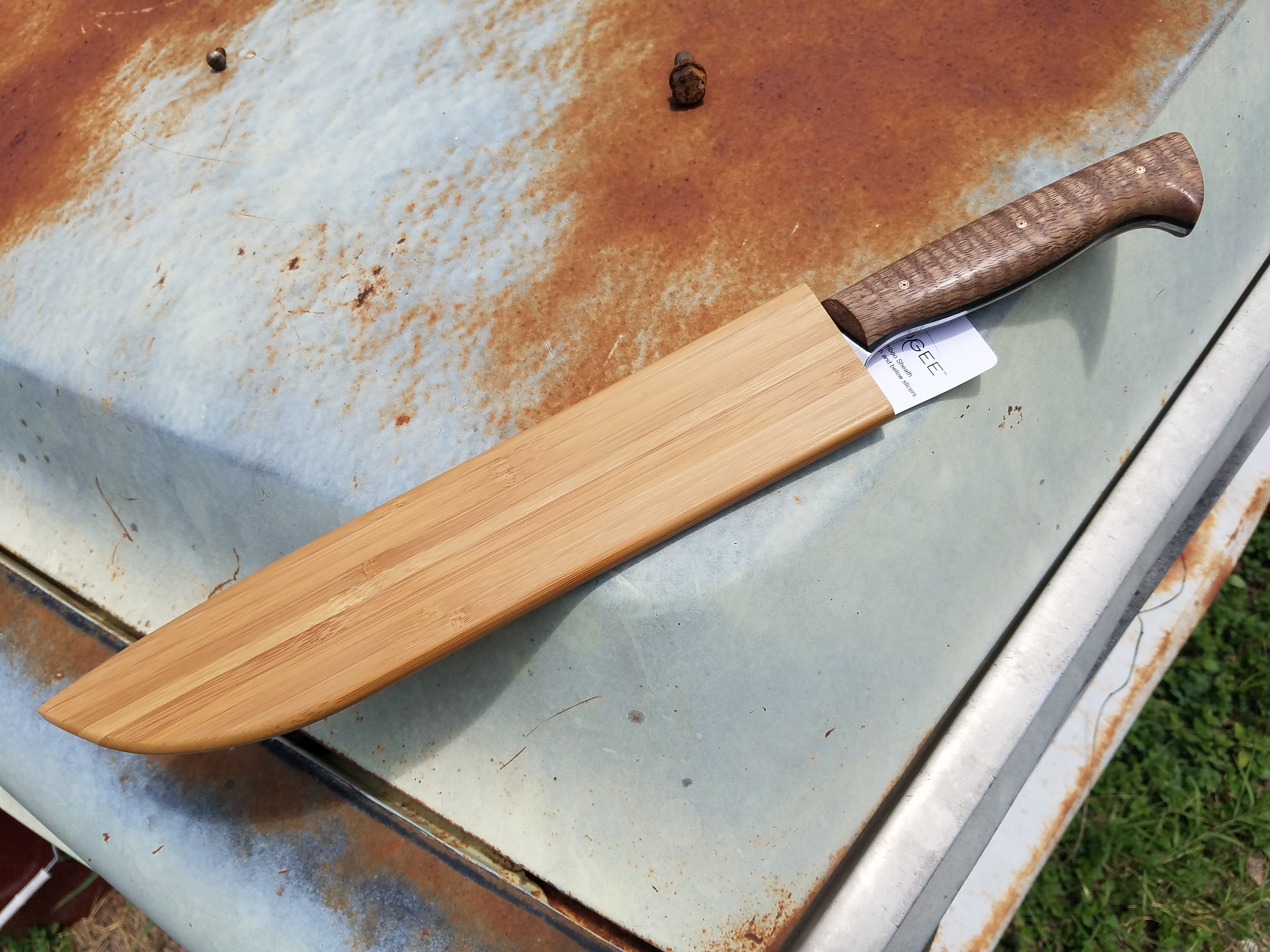 Premium Magnetic Bamboo Saya Knife Sheath for 10.5