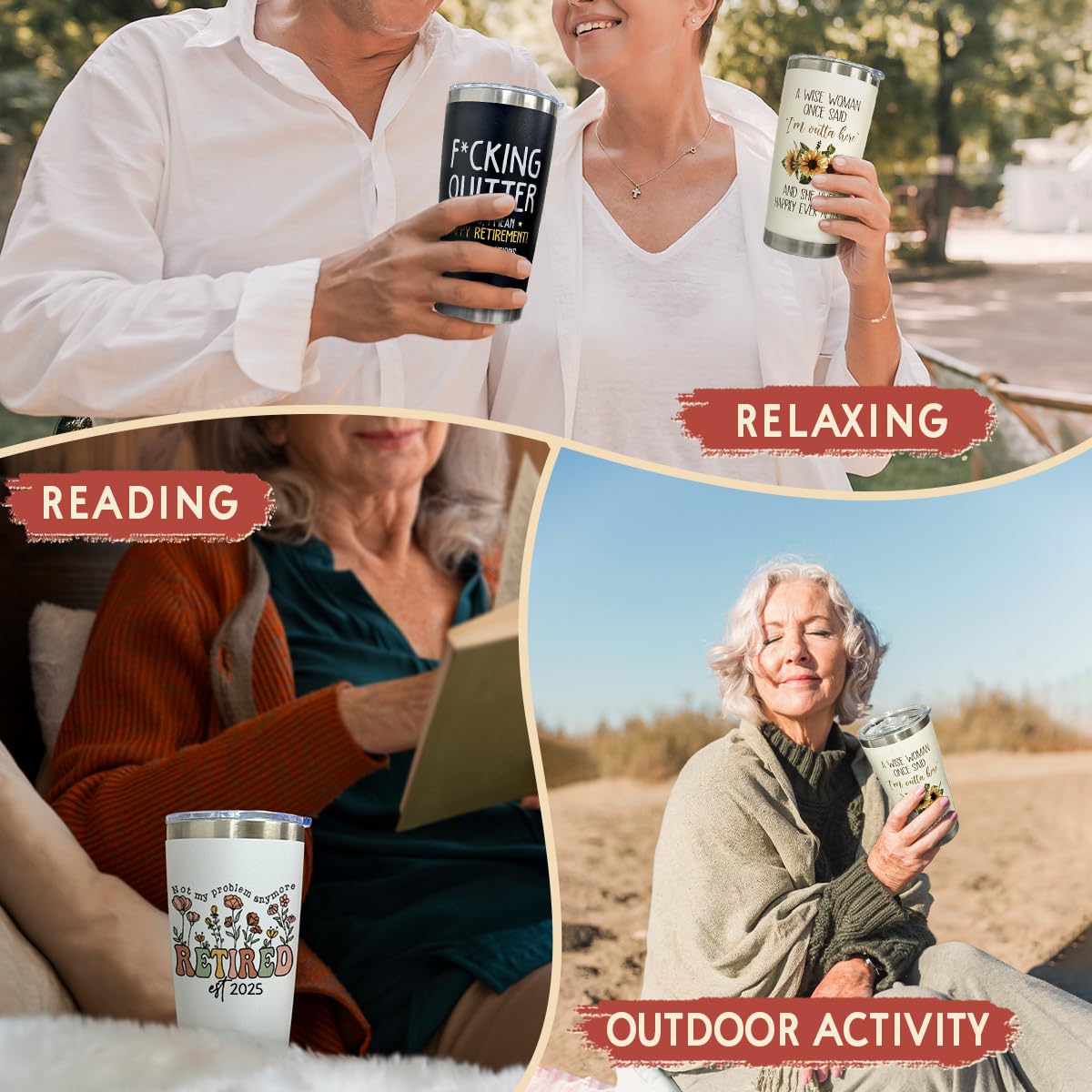 2025 Best Retirement Gifts for Women - 20 oz Stainless Steel Tumbler Cup with 'Not My Problem Anymore' Design - Perfect Farewell Gift for Retired Mom, Wife, Sister, Boss, Coworker, Teacher, Nurse - Ideal for Office Parties, Retirement Celebrations & Daily Use