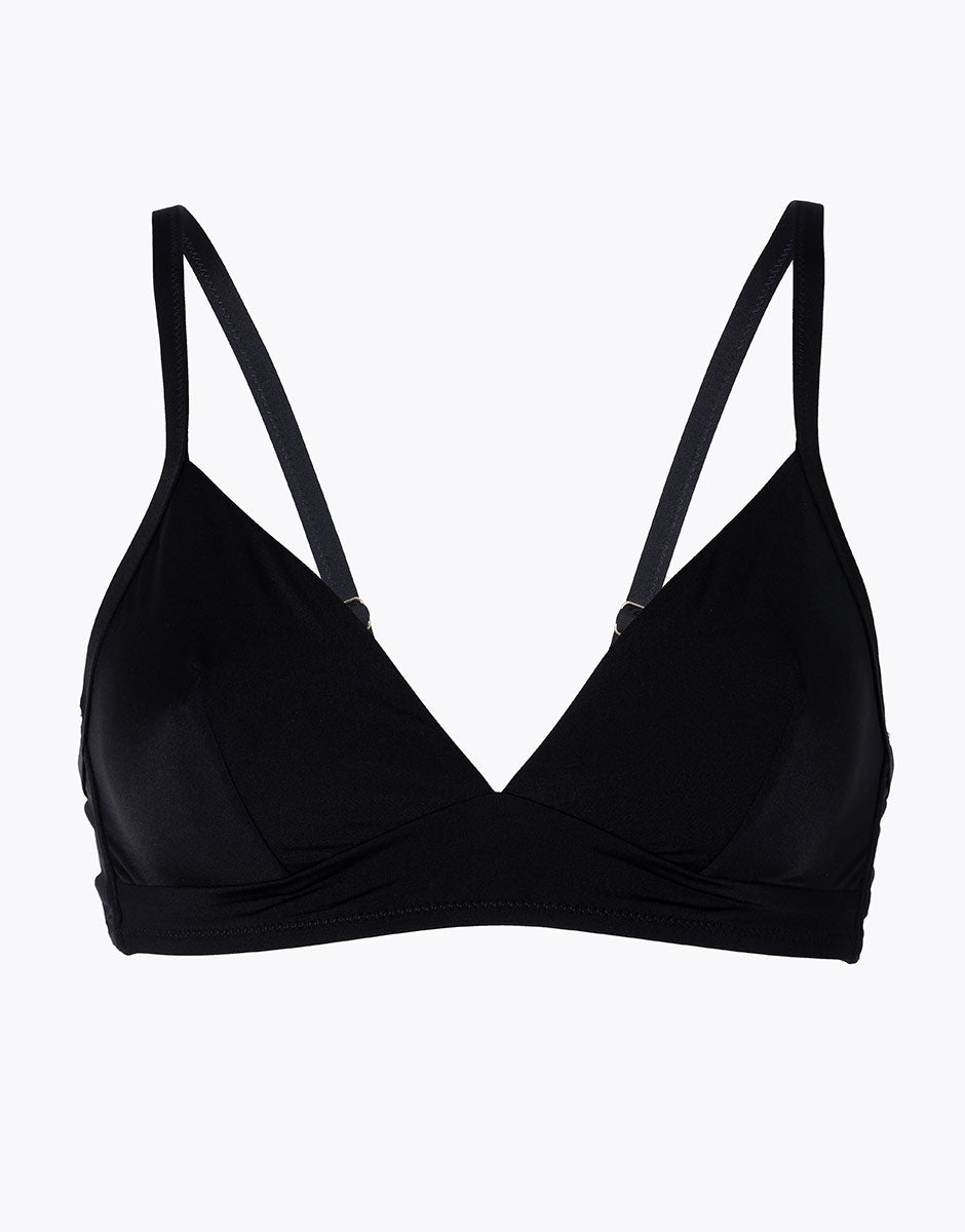 Essential Micro Padded Bikini Top - Black Microfiber Swimwear for Women | Perfect for Beach, Pool & Summer Vacations