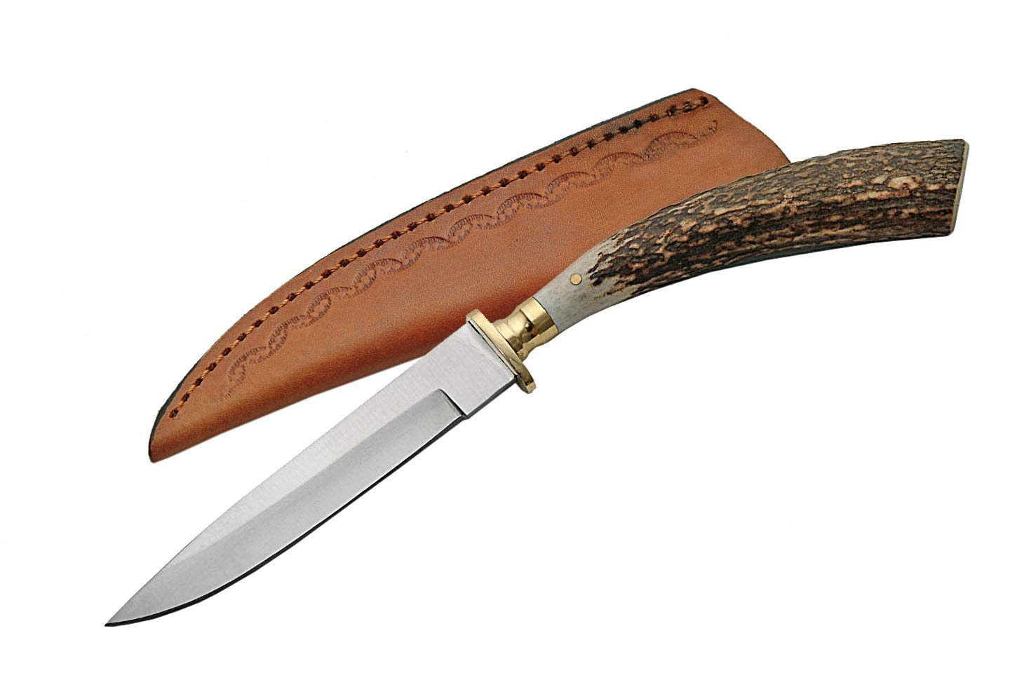 Premium Szco Supplies Steel Stag Handle Hunting Knife - Outdoor Survival, Camping & Bushcraft Essential