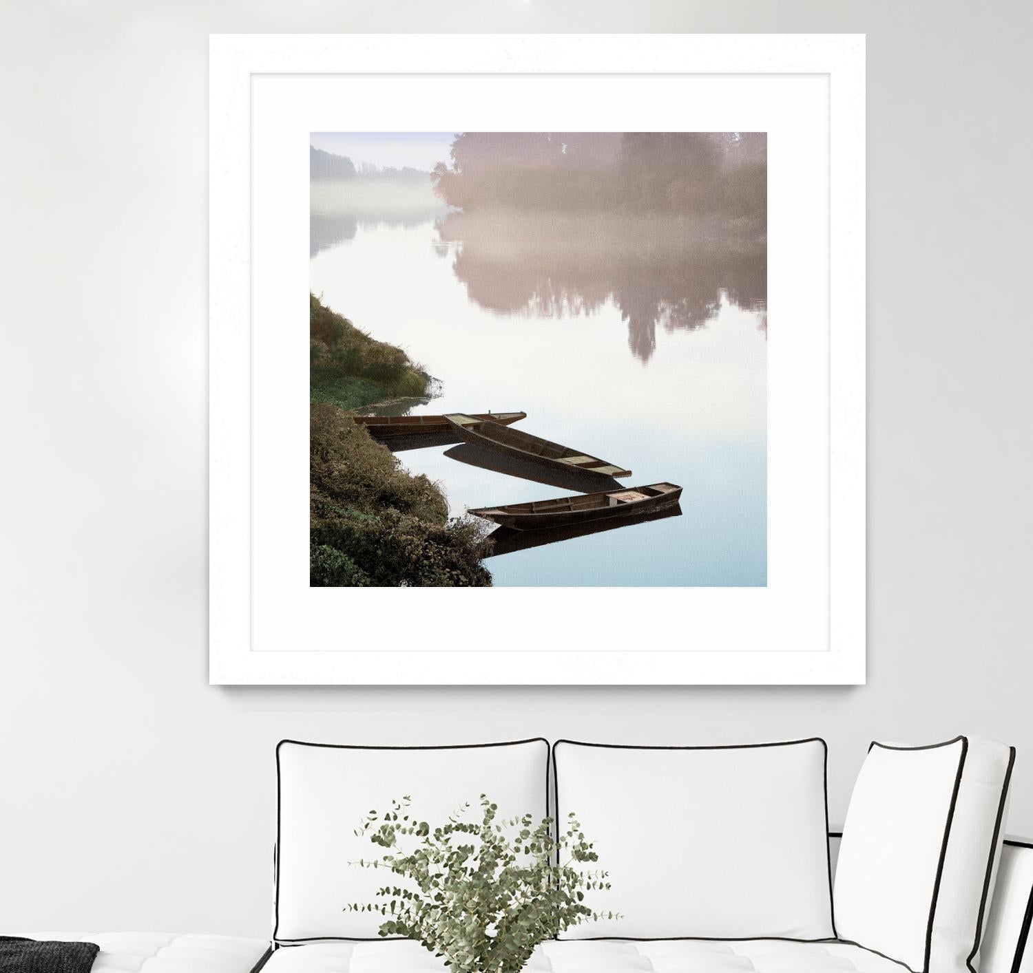 Boats on the Seine #1 - Impressionist River Landscape Painting - Perfect for Home Decor, Office Wall Art & Gift Ideas