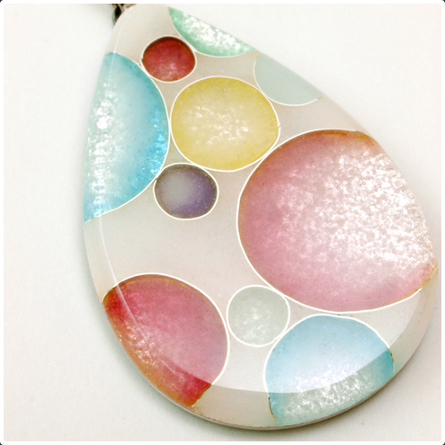 Yusen Shippo Pendant Necklace - Japanese Enamel Jewelry with Polka Dot Drop Design | Elegant Gift for Women, Perfect for Casual Wear & Special Occasions