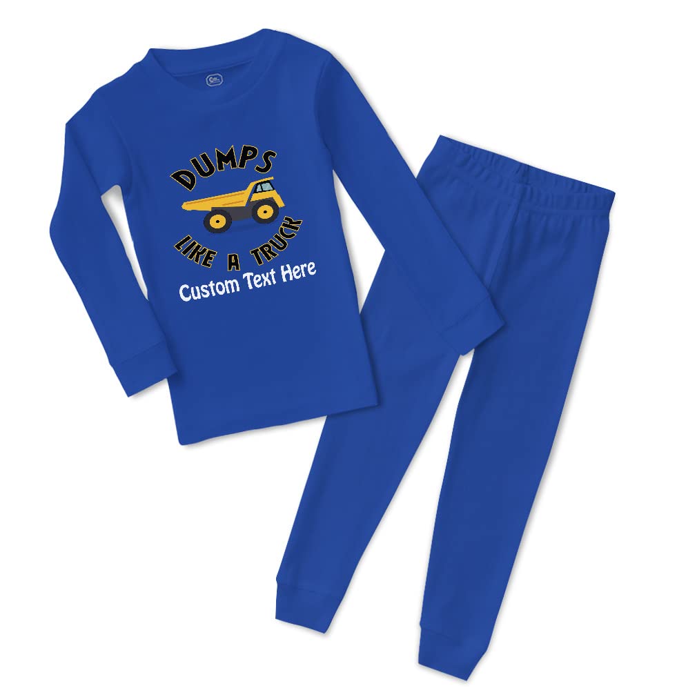 Custom Cotton Toddler Pajamas for Boys & Girls - Snug Fit Dump Truck Print Sleepwear | Cute Kids Pajama Set for Bedtime & Playtime