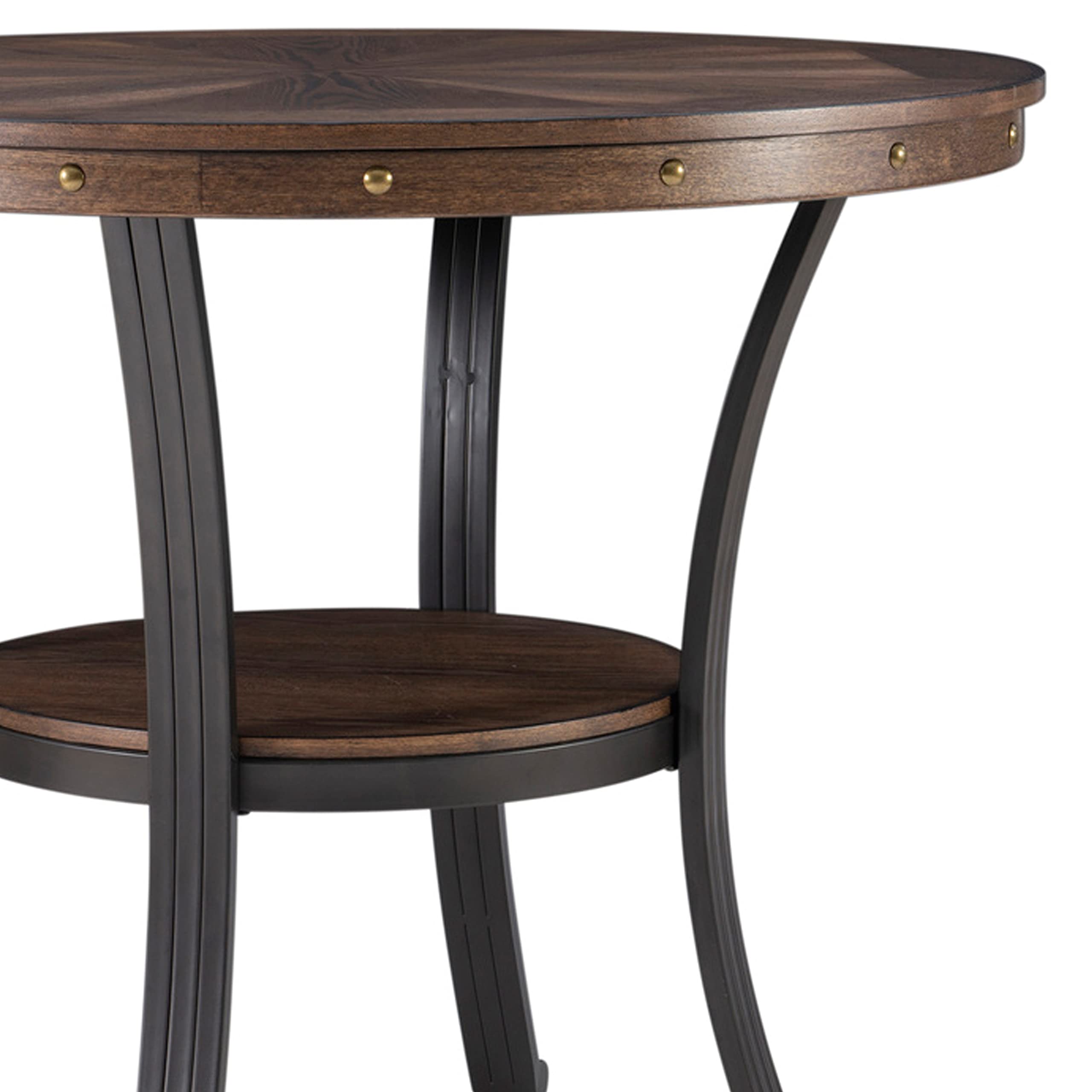 Powell Franklin Small Brown Side Table - Compact End Table for Living Room, Bedroom, or Office - Solid Wood Accent Table with Classic Design