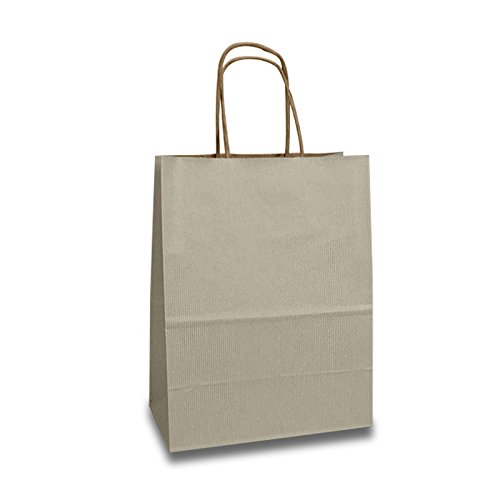 Eco-Friendly Grey Paper Shopping Bags - Bulk Pack of 250 | 5.5