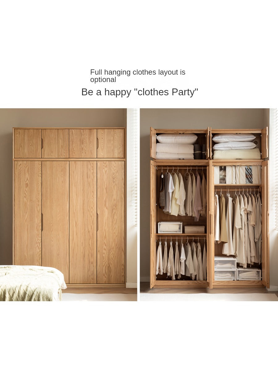 Solid Oak Wood Wardrobe - Spacious Storage for Bedroom, Closet & Home Organization | Durable & Stylish Furniture for Modern Living Spaces