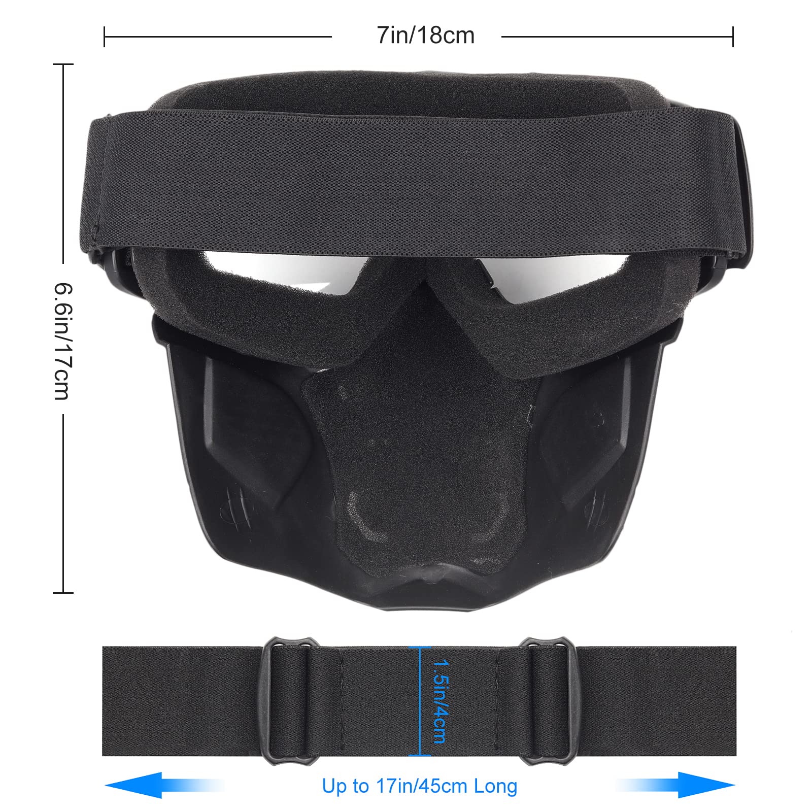 Tactical Airsoft Helmet & Full Face Mask with Detachable Goggles - NVG Mount & Side Rail - Military Paintball Gear for Outdoor Combat & Airsoft Games
