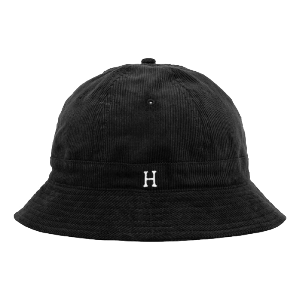 HUF JP Forever Bell Hat - Black Bucket Hat for Men & Women - Stylish Streetwear for Outdoor Activities, Travel, and Casual Wear