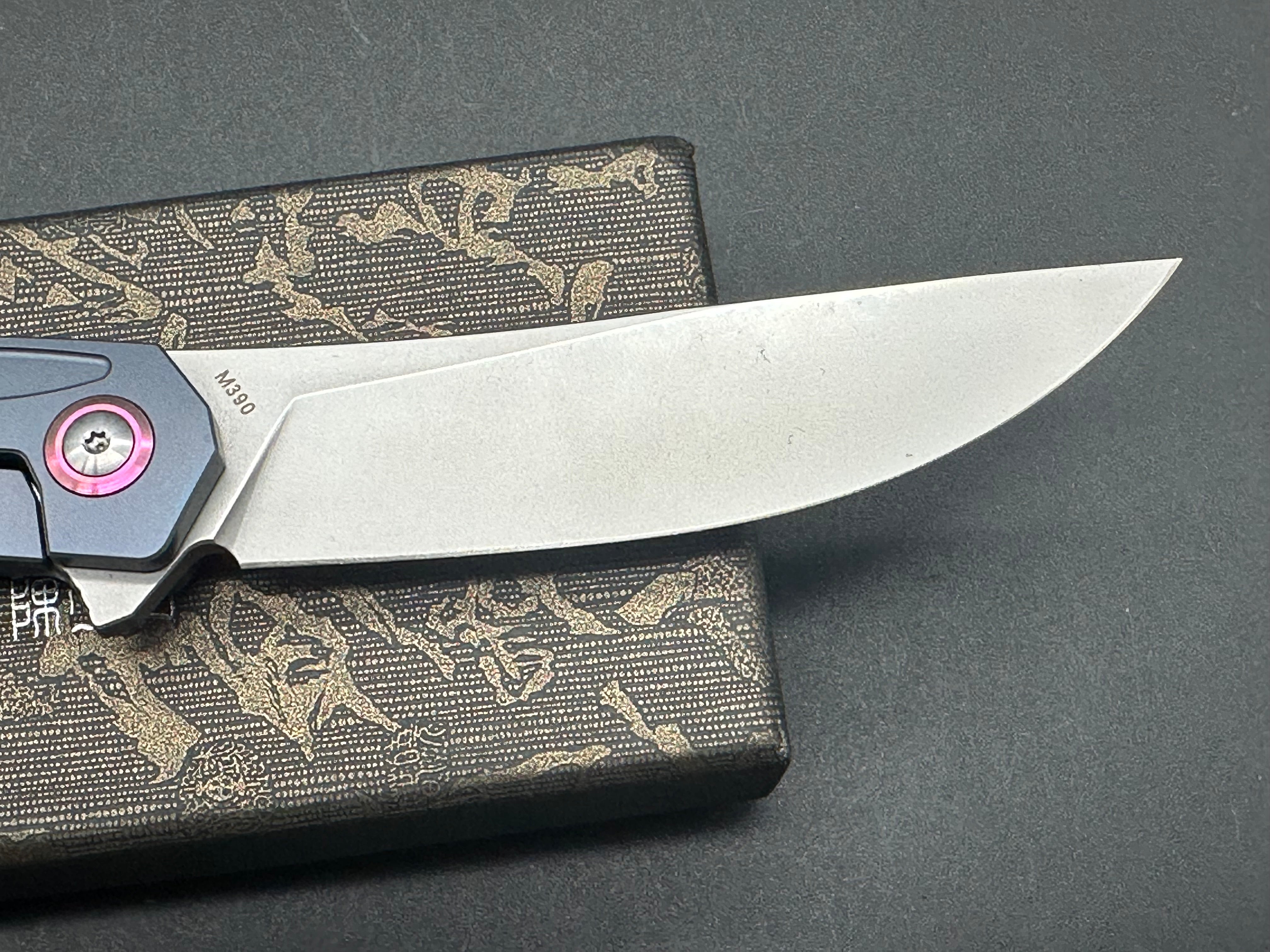 CH Knives Astro Framelock Blue Titanium Folding Pocket Knife - Bohler M390 Steel Blade - EDC, Camping & Outdoor Survival Gear