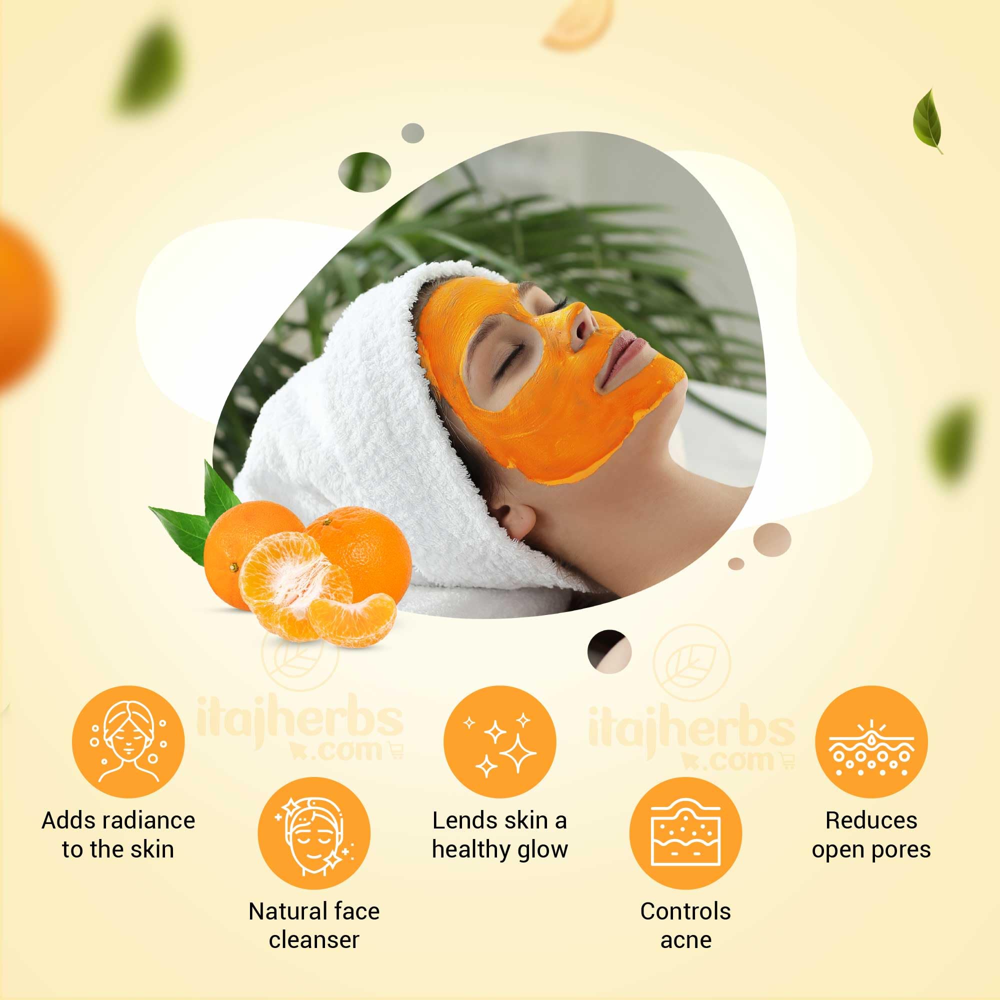 Gulmohar Rose Petal Powder, Orange Powder & Neem Powder Combo Face Pack for Glowing Skin - 100g Each | Organic Ayurvedic Skincare for Acne, Brightening & Anti-Aging | Perfect for DIY Facials & Spa Treatments at Home