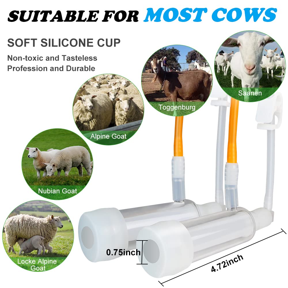 14L Electric Goat Milking Machine with Pulsation Vacuum Pump - Portable Milker for Jerseys, Nigerian Dwarfs & Nubian Goats - Perfect for Small Farms, Homesteads & Dairy Production (14L Capacity)