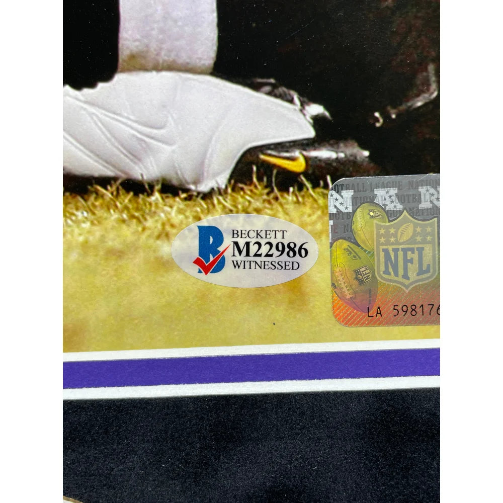 Ray Lewis Autographed Baltimore Ravens 16x20 Framed Photo - BAS Certified Signed Memorabilia vs Big Ben - Perfect for Sports Fans, Man Cave Decor & NFL Collectibles