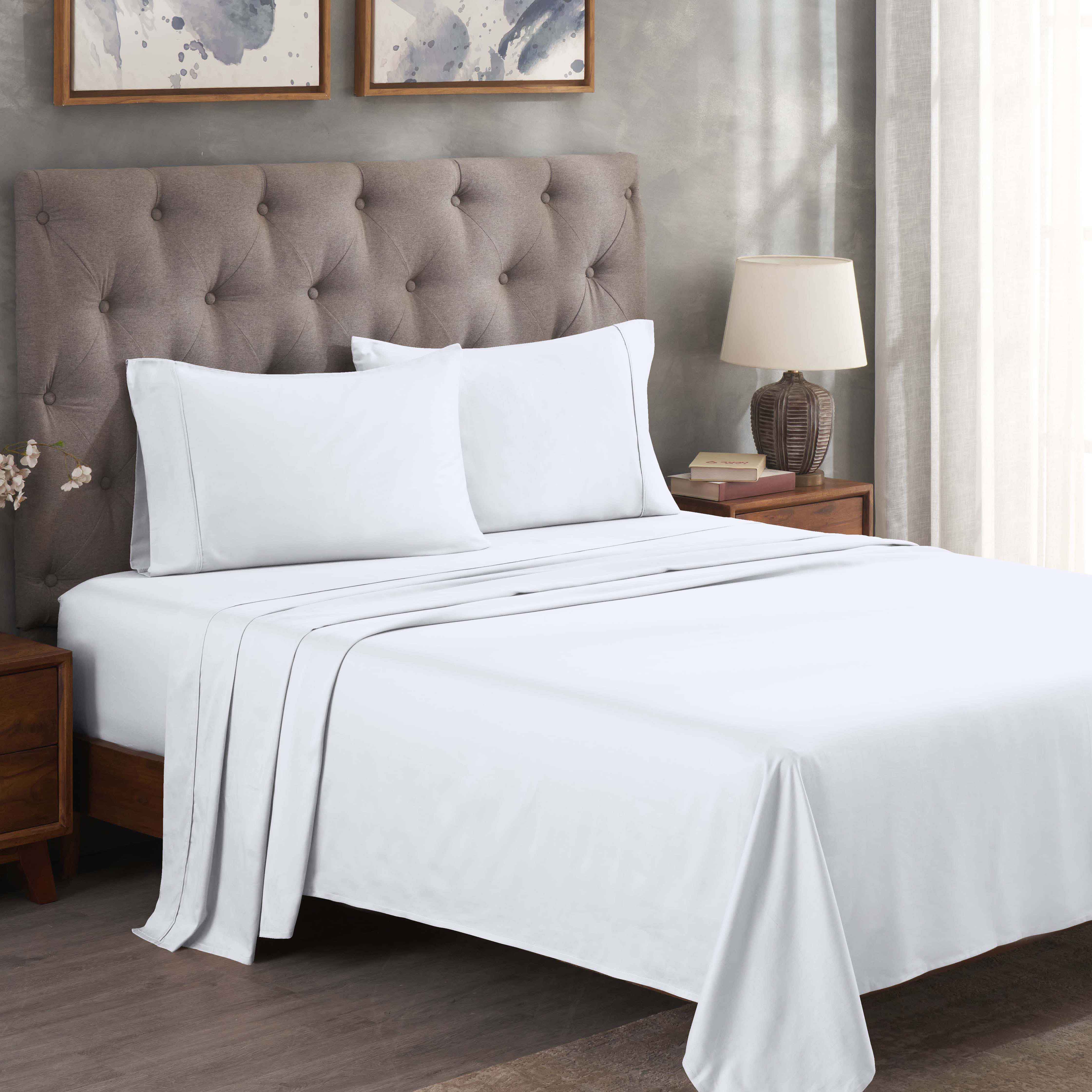 Premium 300 Thread Count Egyptian Cotton Bed Sheet Set - Soft, Breathable & Durable for Ultimate Comfort - Perfect for Luxury Bedrooms & Hotels