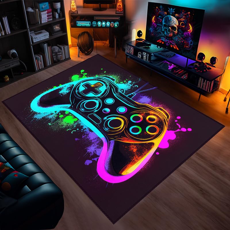 Gaming Rugs for Boys - 36x24 Inches Soft Gamer Carpet for Bedroom & Living Room - Perfect for Video Game Setup, Esports Decor, and Teen Gaming Room Accessories