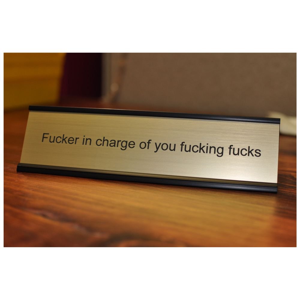 Funny Desk Plate for Boss - Hilarious Office Gag Gift & Novelty Present - Perfect for Retirement, Promotion & Work Anniversaries
