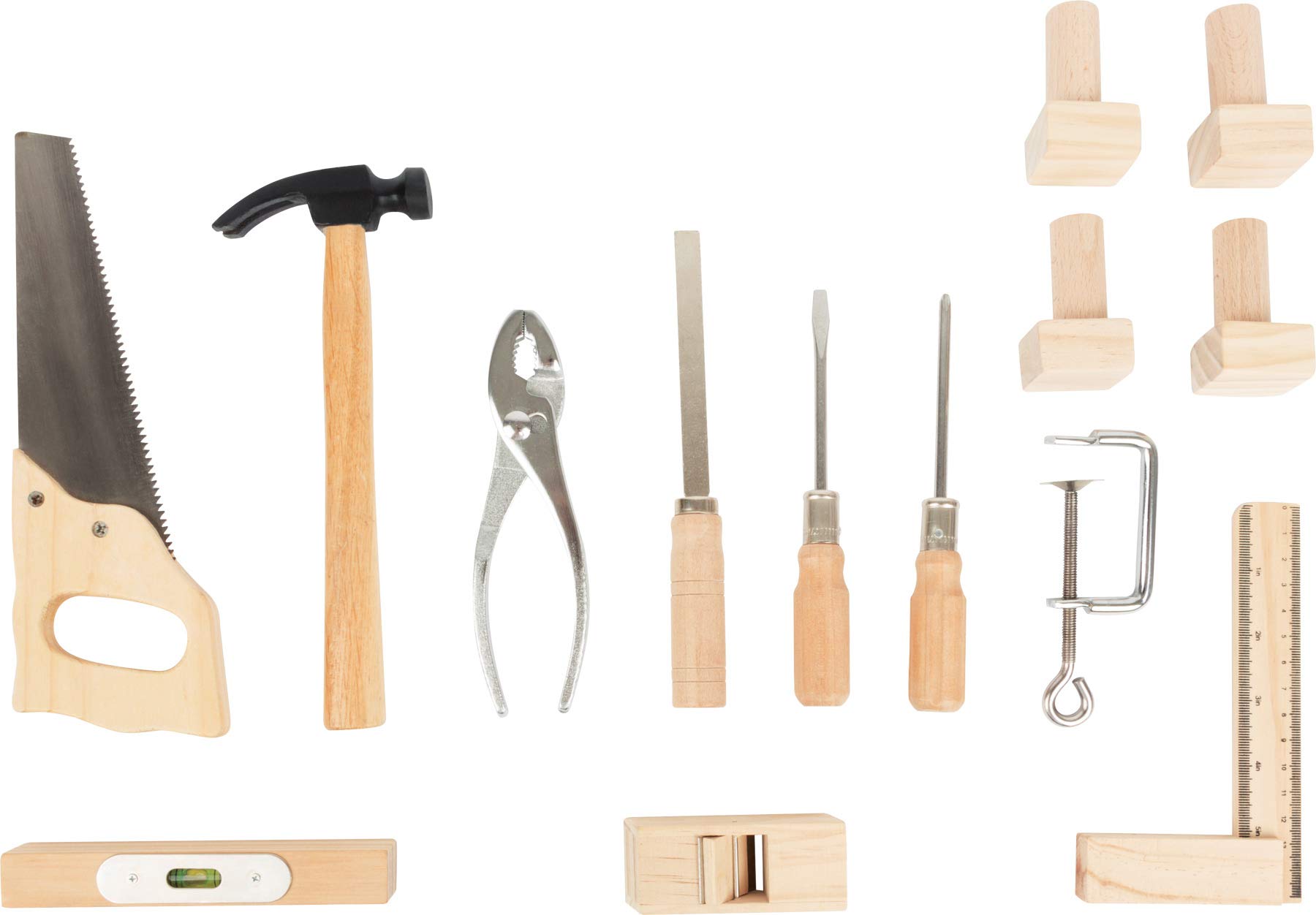 Natural and Blue Wooden Workbench for Kids Ages 8+ | Large Worktop with Tools Included | Perfect for DIY Projects, Woodworking, and STEM Learning Activities