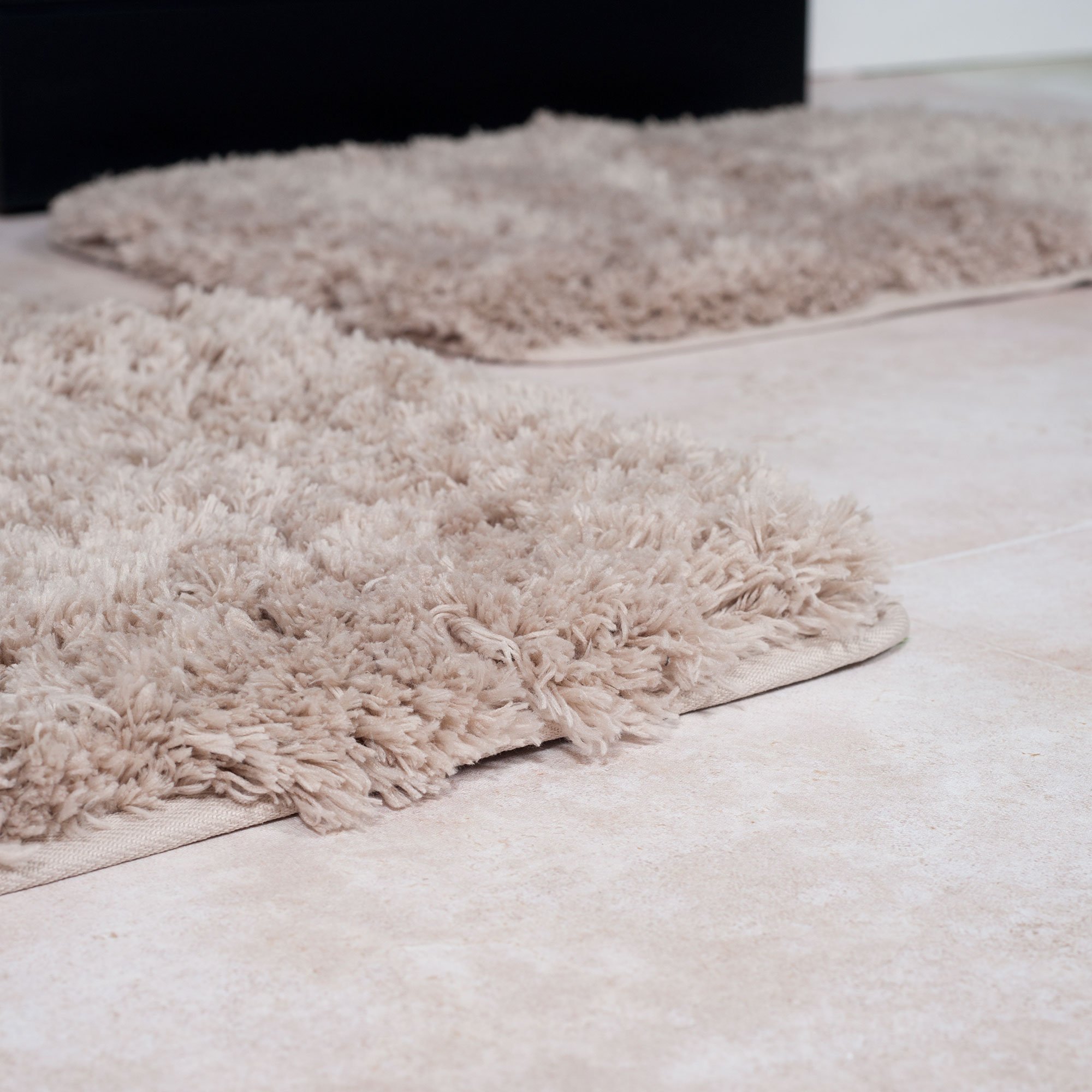 Premium 3-Piece Bathroom Rug Set - Non-Slip Bath Mat with Contour Mat & Toilet Cover - Soft Machine Washable Cotton - Perfect for Bathroom Safety & Decor (Taupe) - Ideal for Master Bath, Guest Bath & Apartment Bathrooms