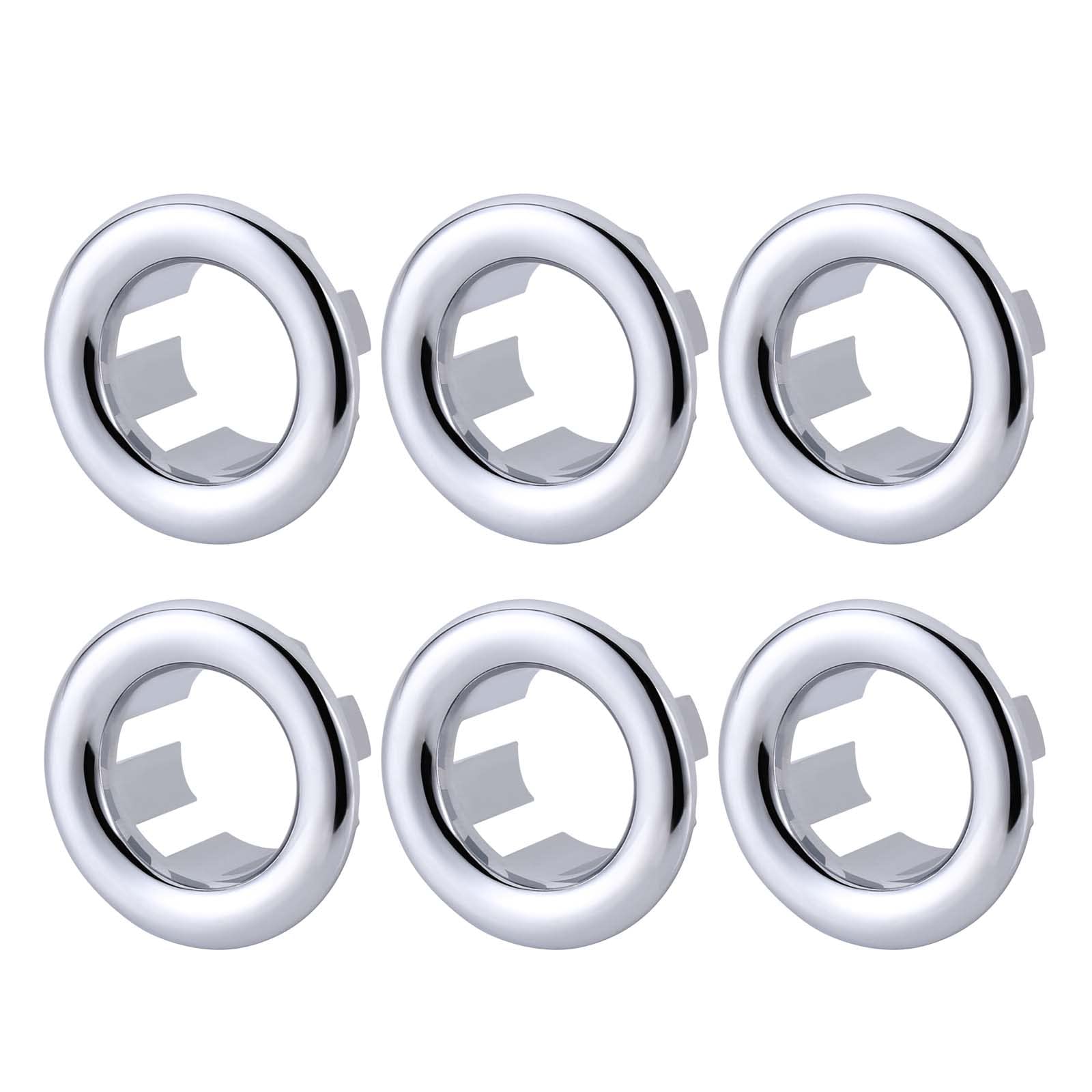 ARCORA 6 Pack Chrome Sink Overflow Ring Cover - Bathroom & Kitchen Sink Basin Trim Hole Insert Cap - Durable Stainless Steel for Leak Prevention & Aesthetic Upgrade (Perfect for Home Renovation & DIY Projects)