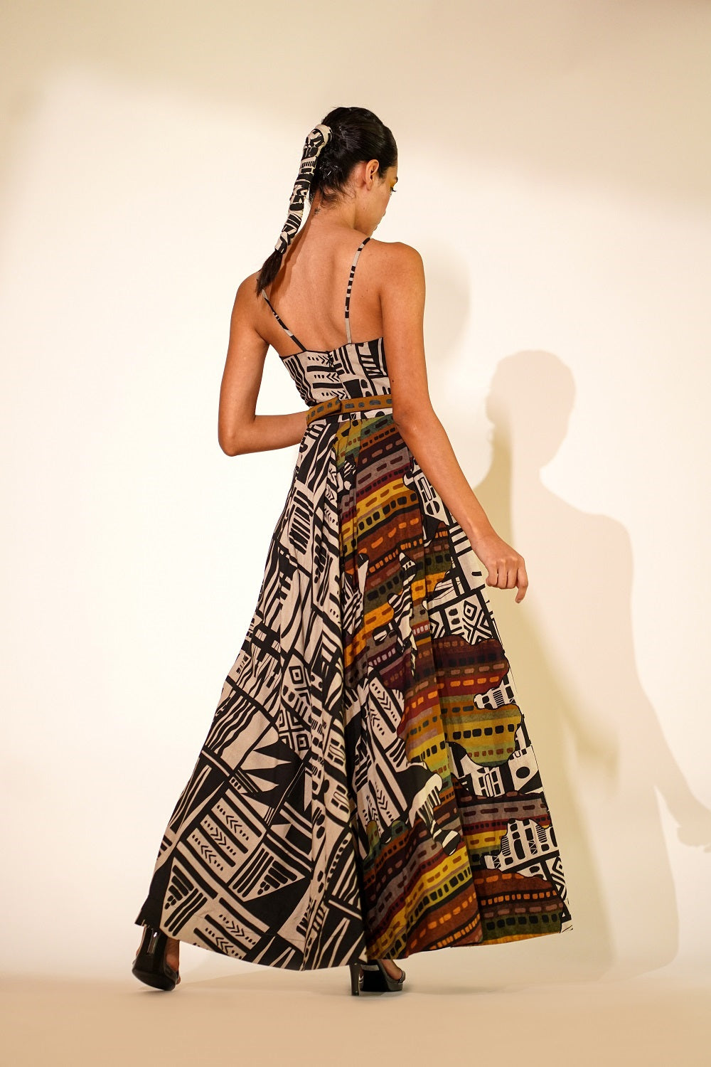 White Base Abstract Print Dress - Stylish Flowy Summer Dress for Women | Perfect for Beach, Party & Casual Outings