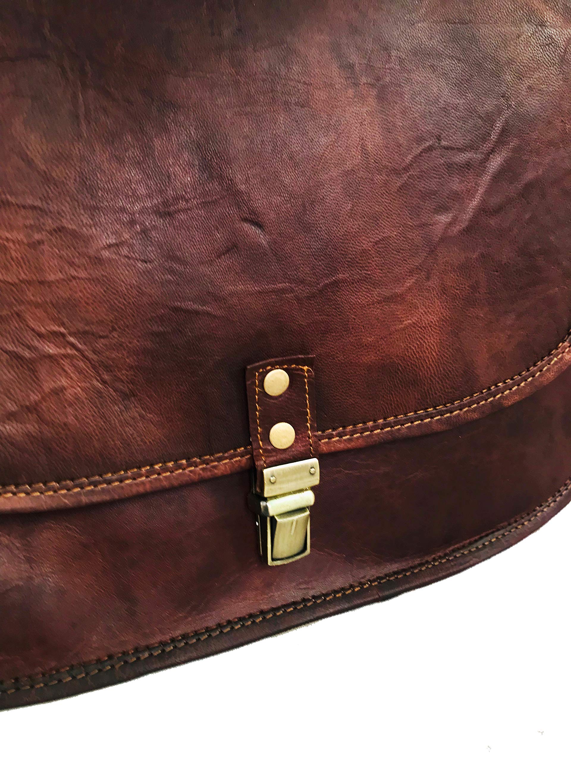 14 Inch Genuine Leather Crossbody Bag for Women - Stylish Shoulder Purse & Travel Tote in Brown | Perfect for Work, Shopping & Daily Use