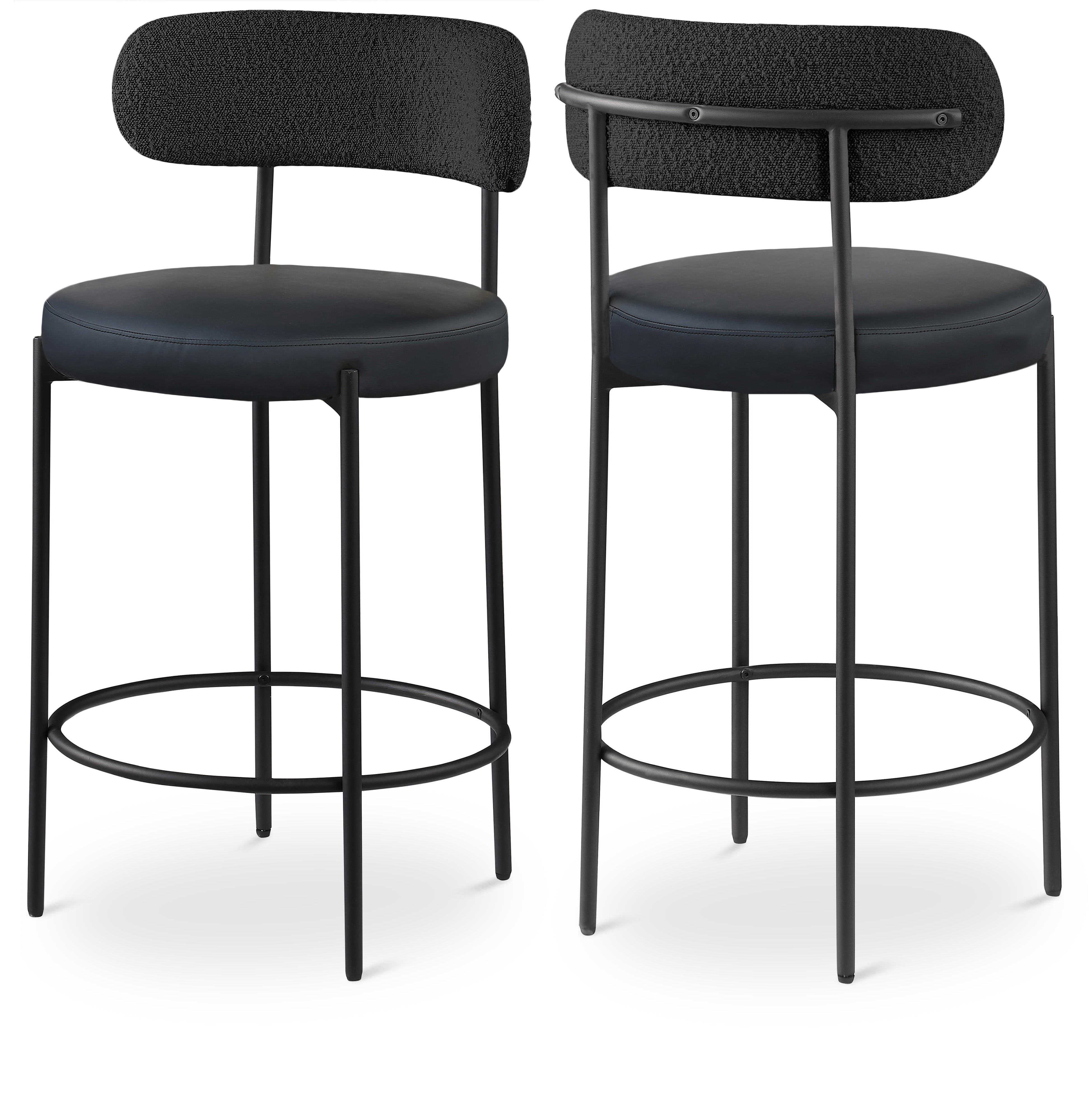Vegan Leather Seat Stool - Modern PU Leather Footrest Ottoman with Non-Slip Bottom, Perfect for Living Room, Bedroom, Office & Nursery - Lightweight & Space-Saving Stool for Extra Seating or Footrest