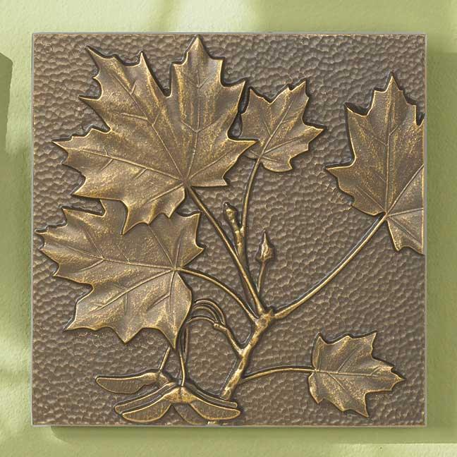 Authentic Bronze Maple Leaf Decor - Handcrafted Home & Office Decoration for Wall Art, Gift, and Feng Shui