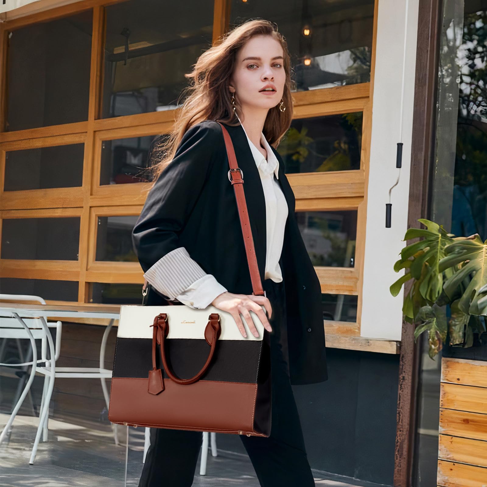 LOVEVOOK Women's Laptop Tote Bag - Professional Business Office Computer Briefcase with Detachable Clutch Purse - Perfect for Work, Commuting & Travel Accessories