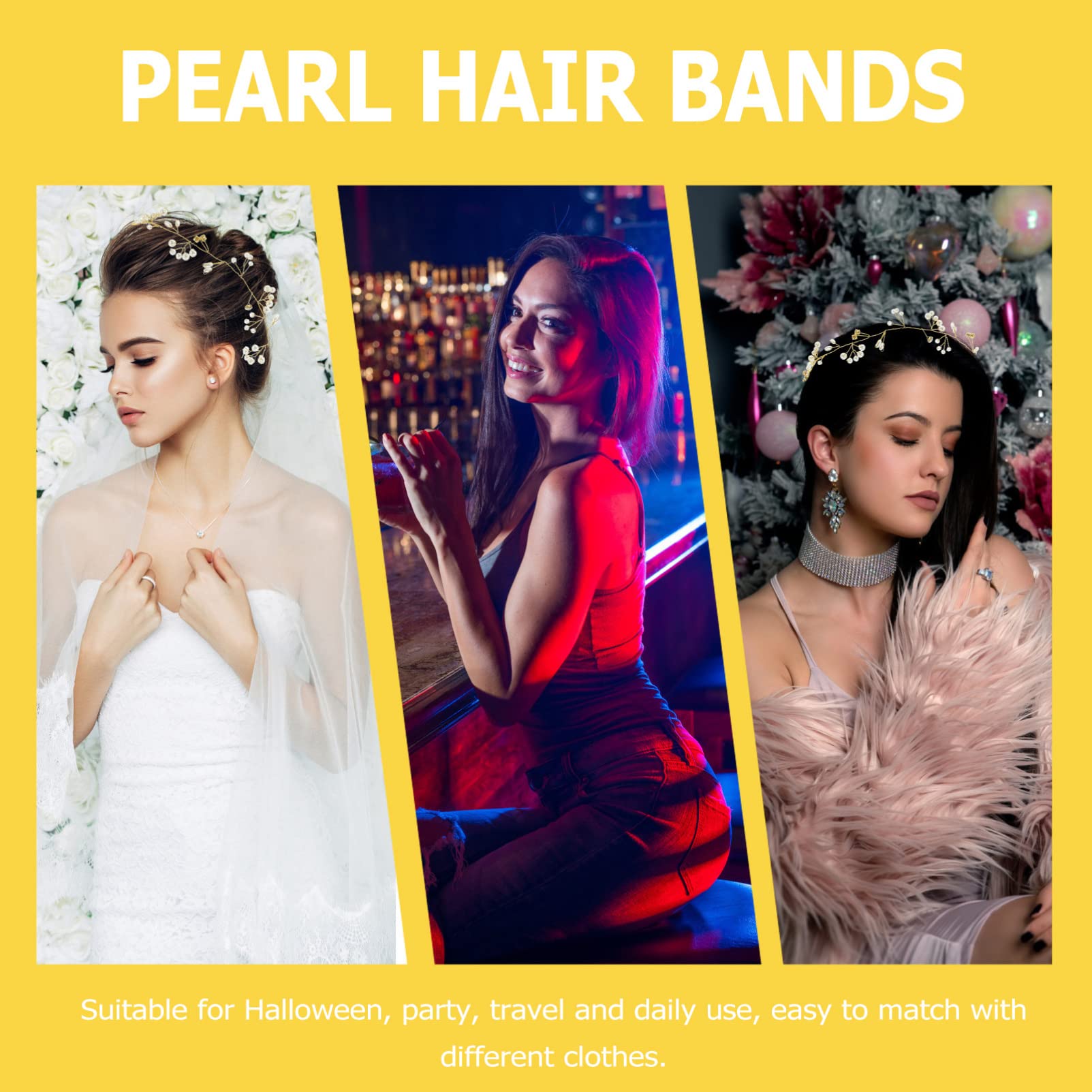 Lurrose Pearl Bridal Hair Vine – Elegant Wedding Hair Accessories for Brides, Bridesmaids & Prom | Headband Hair Jewelry for Weddings, Parties & Special Occasions