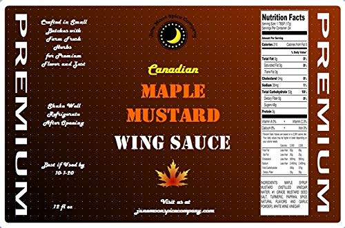 Premium Canadian Maple Mustard Sauce - Fat Free, Saturated Fat Free, Cholesterol Free - Small Batch Crafted with Farm Fresh Spices for Rich Flavor - Perfect for Sandwiches, Salads & BBQ Glazes