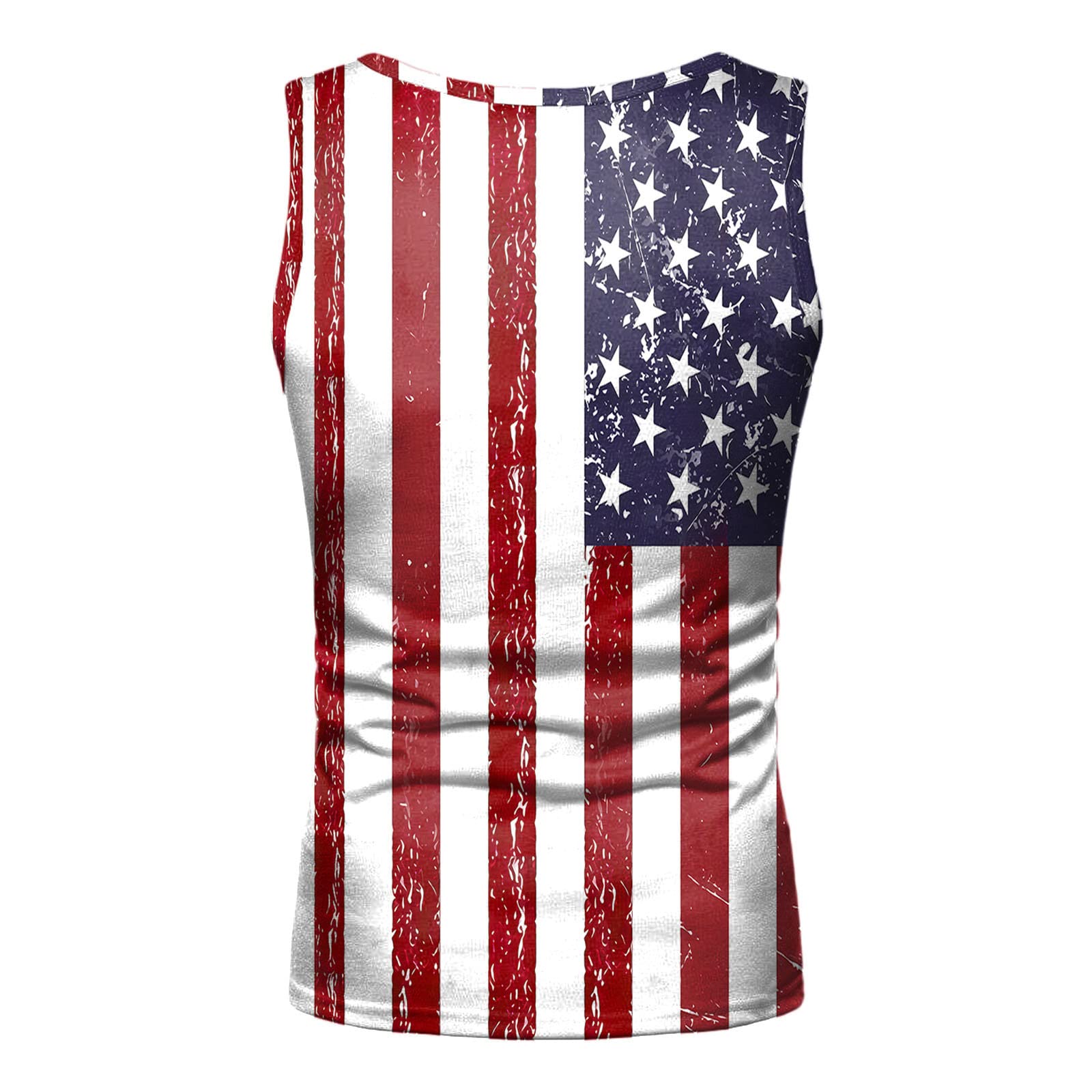 American Flag Printed Men's Tank Tops - Breathable Summer Muscle Shirts for Gym, Beach & Casual Wear | Sleeveless Athletic Shirts for Workout, Running & Outdoor Activities