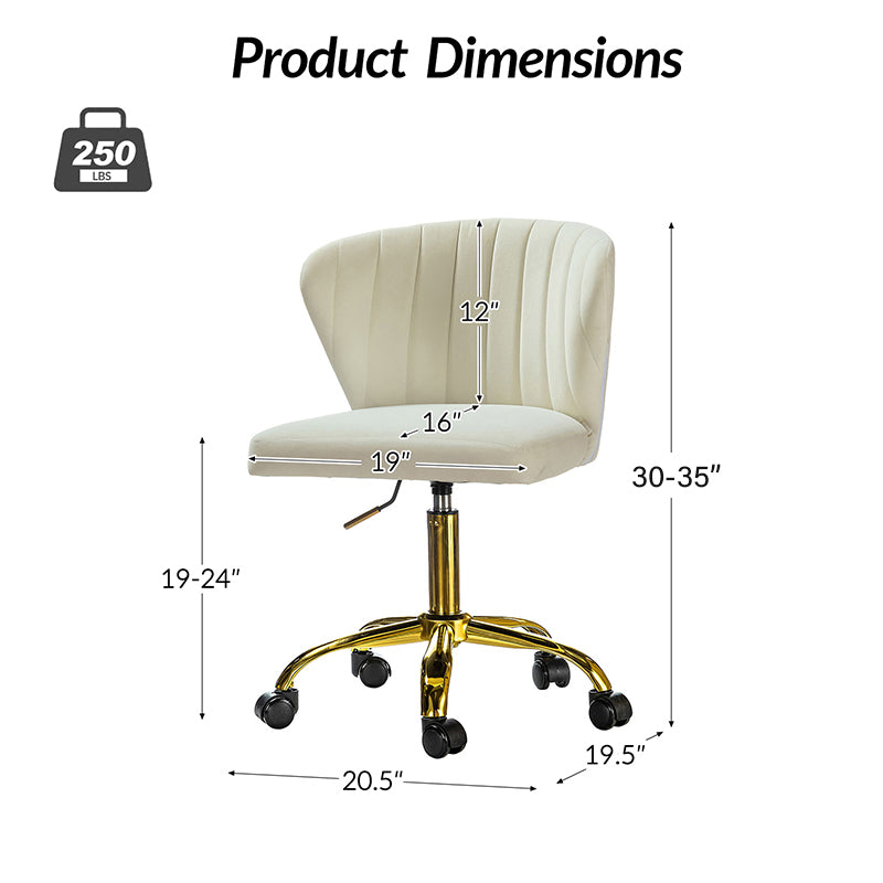 Premium Chandra Velvet Office Chair - Ergonomic Executive Desk Chair with Lumbar Support for Home & Office Workspaces - Comfortable Modern Computer Chair for Long Hours of Sitting