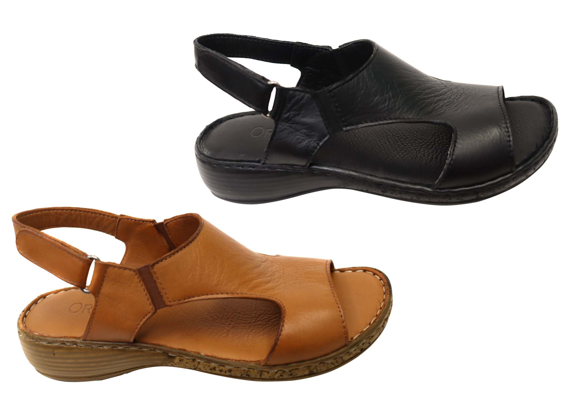 Orizonte Lumi Women's Comfortable European Leather Sandals - Stylish Summer Walking Shoes for Beach, Vacation & Casual Outings