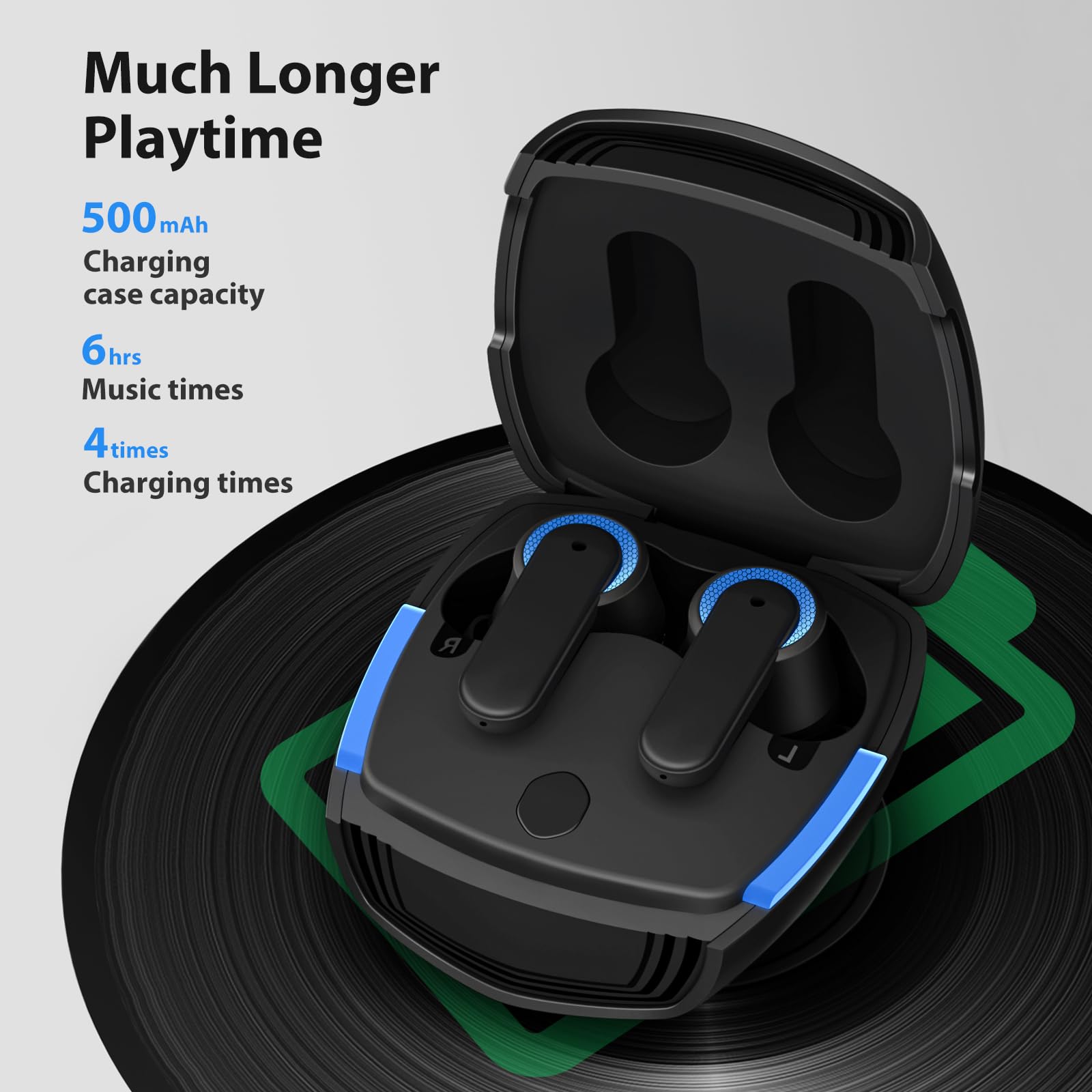 Wireless Bluetooth Earbuds with Noise Cancelling & Mic - Compatible with iPhone 16/15 Pro Max/14/13 & Samsung Galaxy S25/S24/S23/S22/S21 - Premium Bass Stereo Sound for Workouts, Commuting & Gaming