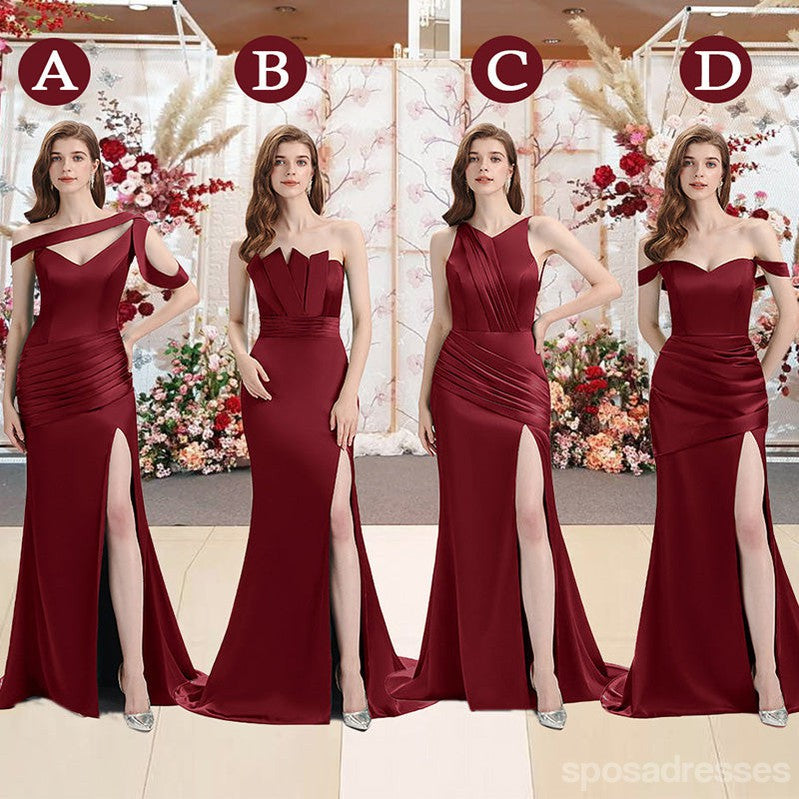 Elegant Mismatched Burgundy Mermaid Bridesmaid Dresses - WG813 | Perfect for Weddings, Prom & Formal Events