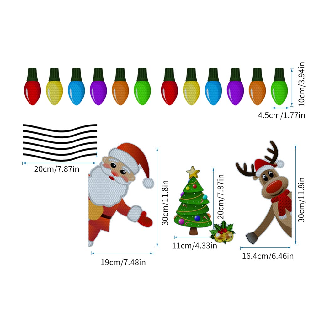 Christmas Car Magnets Set - Reflective Holiday Car Decorations, Magnetic Christmas Stickers for Vehicles & Fridge - DIY Festive Car Accessories for Holiday Season (2-Pack) | Perfect for Christmas Parties, Road Trips & Home Decor
