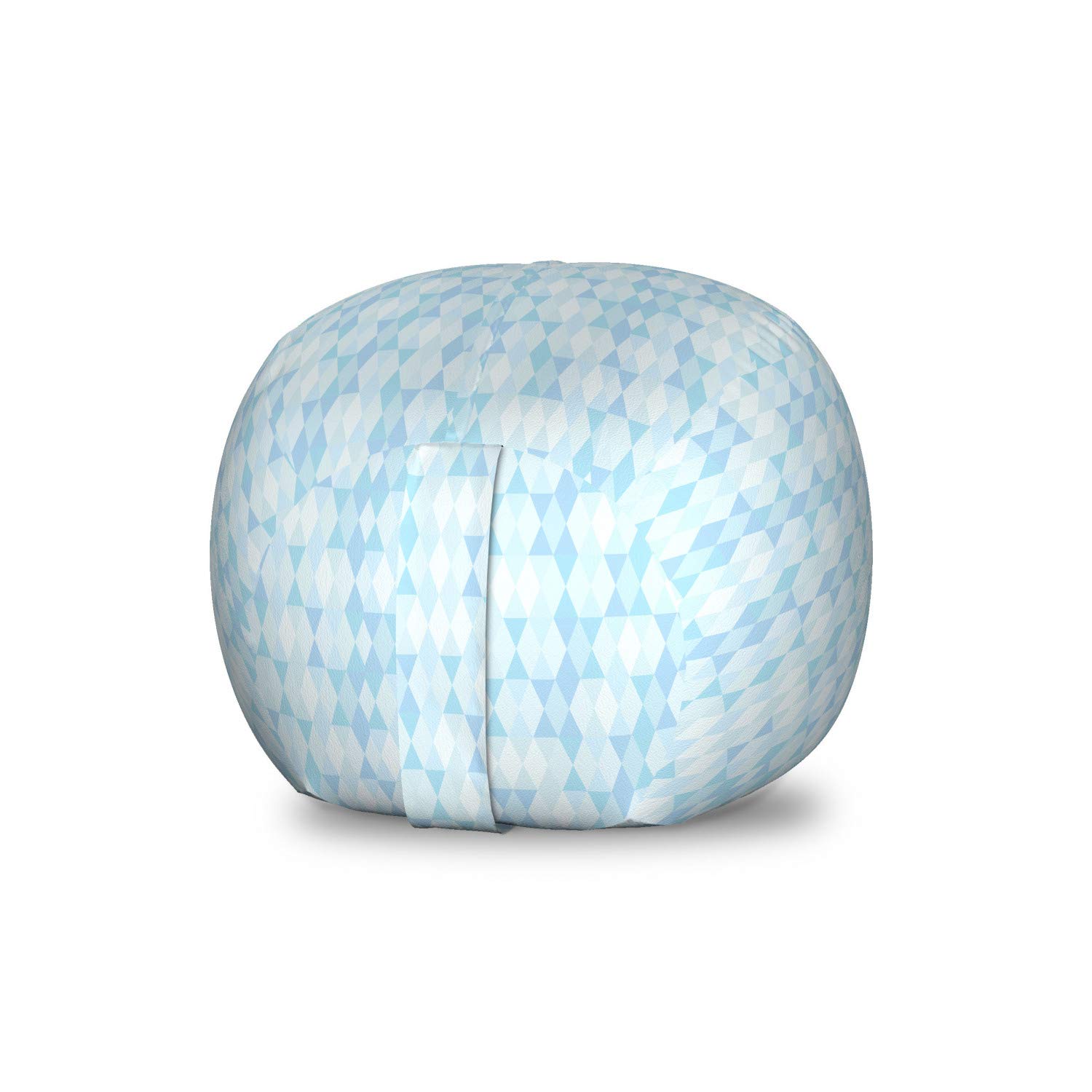 Ambesonne Blue Abstract Storage Toy Bag Chair - Mini Triangles Pattern, Washable Stuffed Animal Organizer for Kids' Room, Small Size (Sky Blue) | Perfect for Playroom Organization & Kids' Bedroom Decor