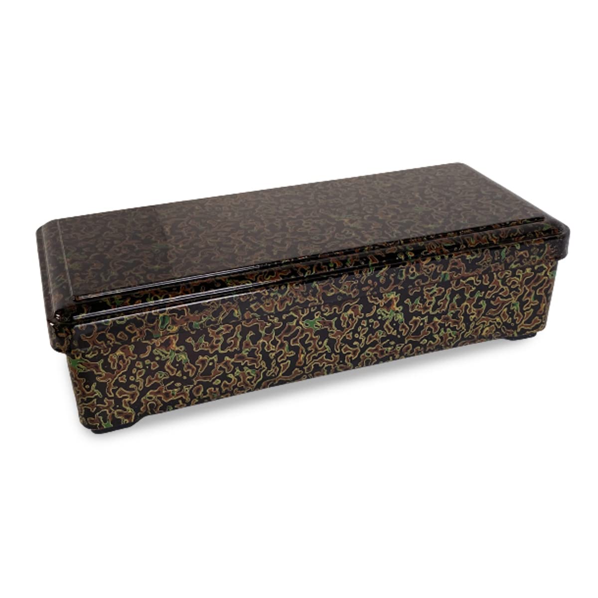 Premium Japanese Bento Box - J-Kitchens Unaji Heavy Lacquered Lunch Box with Claw Hanger, Authentic Gold Vermilion Coating, Perfect for Eel & Sushi - Ideal for Office Lunch, Picnics & Japanese Cuisine Lovers - Made in Japan