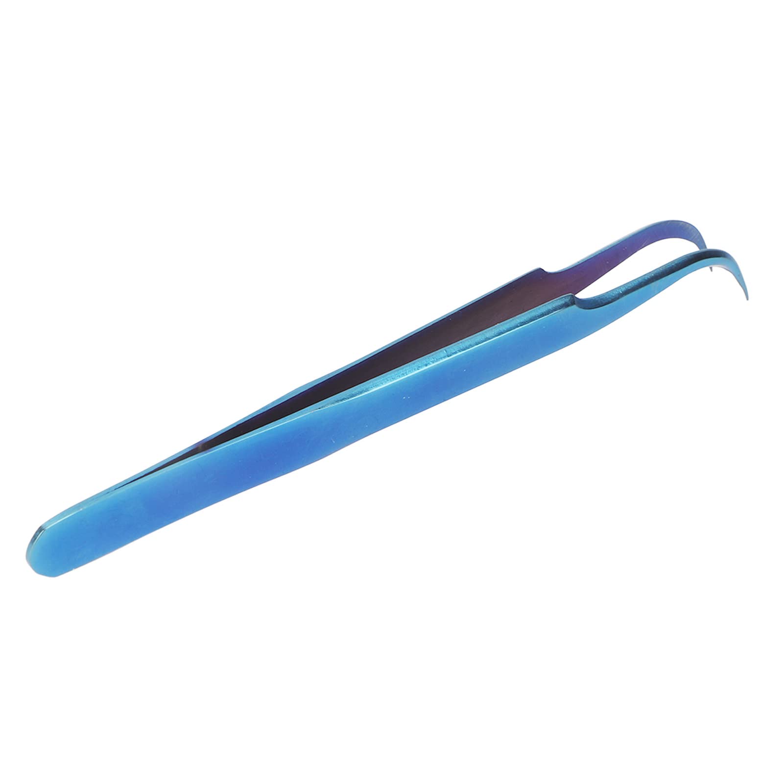 Professional Eyelash Extension Tweezers - Ergonomic Curved Design with Precision Tips for Salon & Manicurist Use | Perfect for Lash Artists, DIY Extensions & Beauty Professionals (Blue)