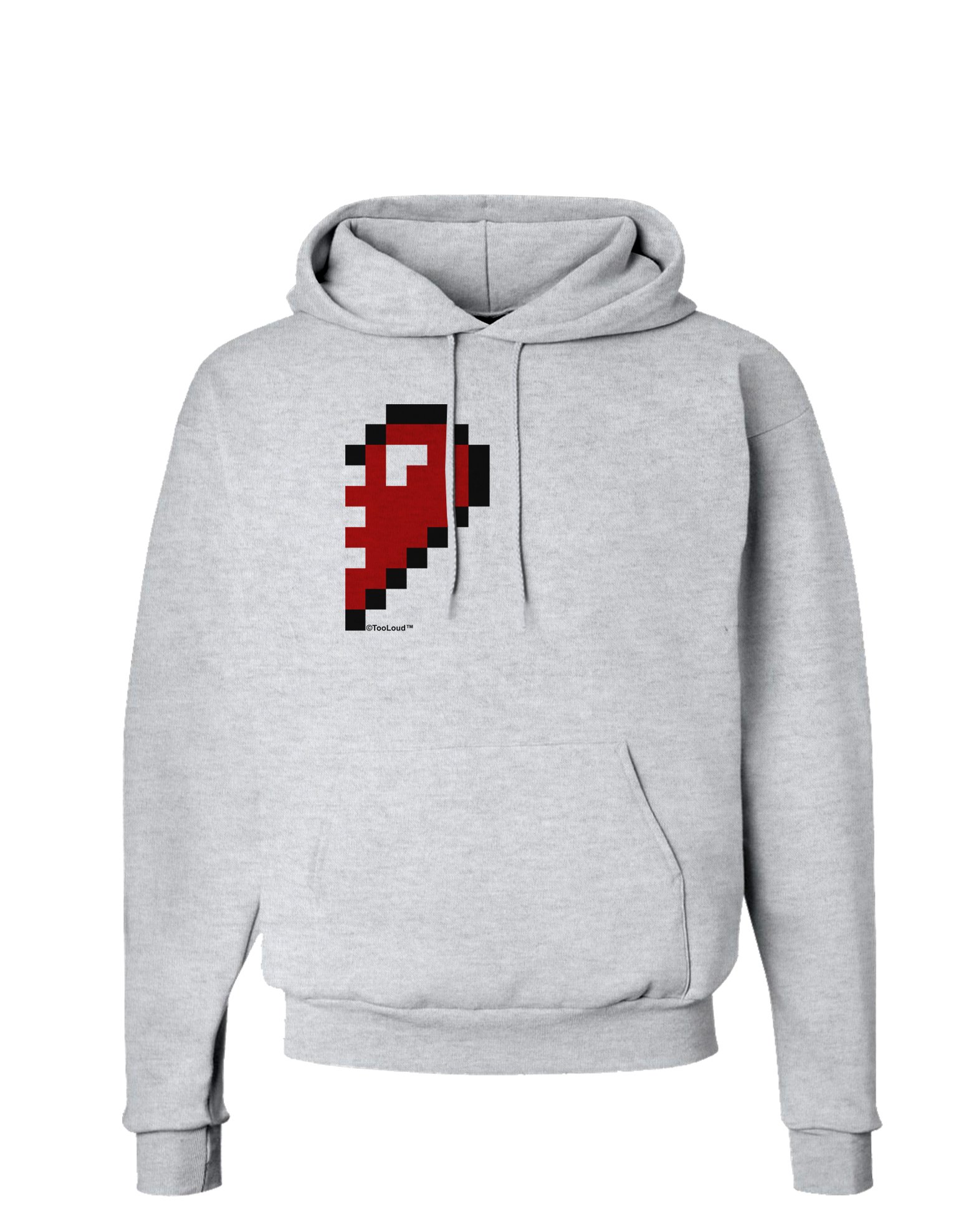 TooLoud Couples Pixel Heart Hoodie - Right Side Pullover Sweatshirt with Pockets | Cute Matching Outfits for Couples Date Night & Valentine's Day Gifts