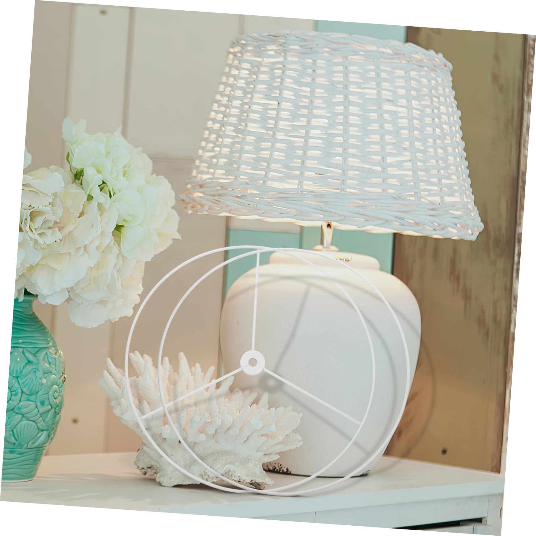 DIY Metal Lamp Shade Holder & Ceiling Light Frame - Pendant Lamp Bracket for Chandelier, DIY Lampshade Supplies - Perfect for Home Decor, Bedroom, Living Room Lighting Projects