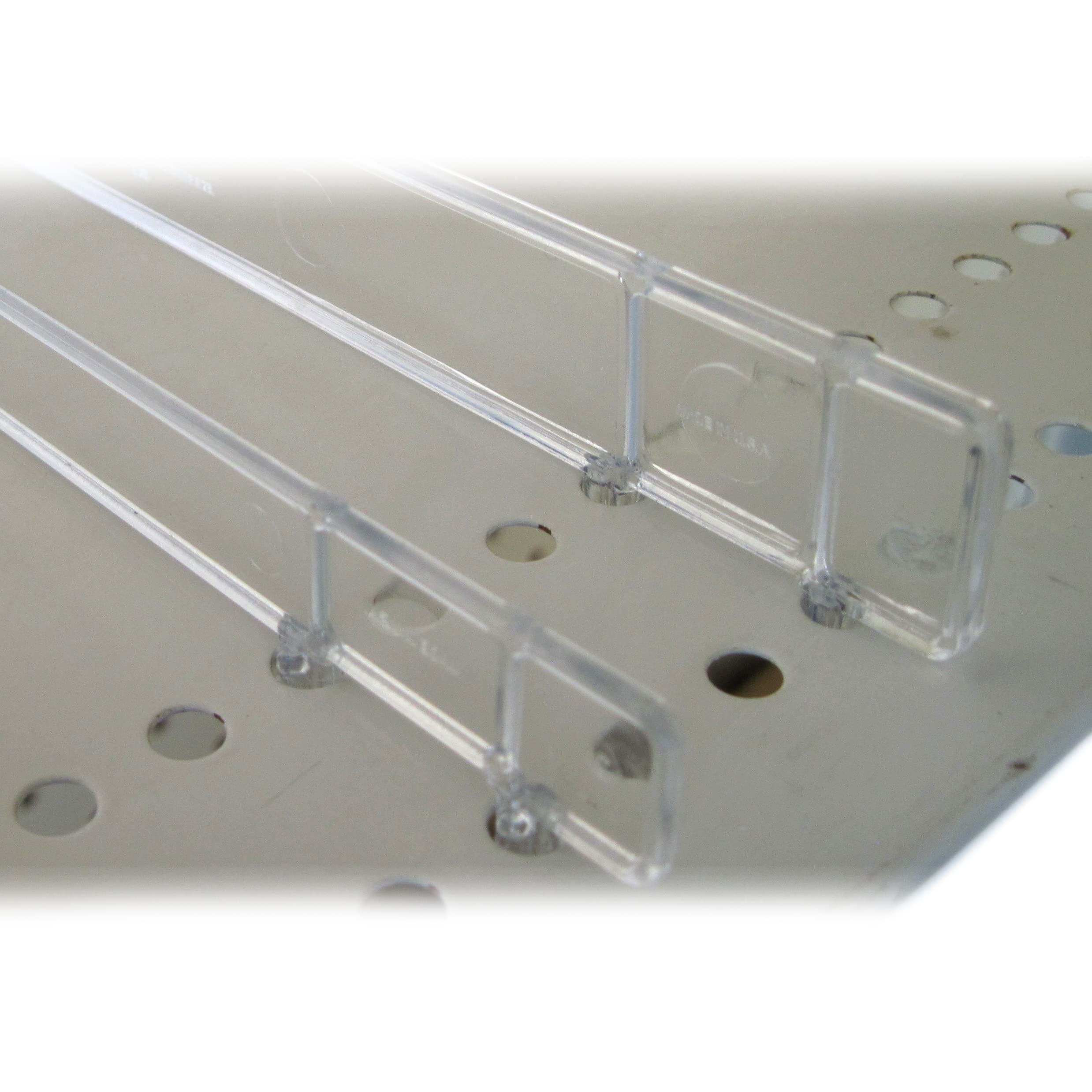 Universal Clear Plastic Gondola Shelf Dividers - 100 Pack Fits All Gondola Shelving up to 16