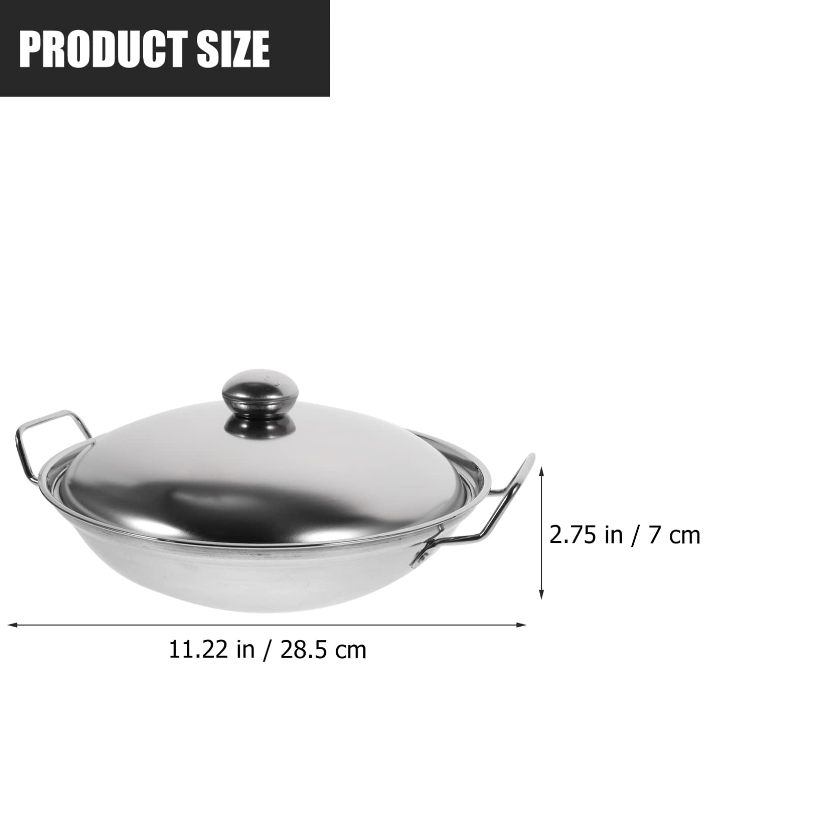 Hemoton 3-Piece Stainless Steel Cookware Set - Sauce Pan, Pasta Pot & Cast Iron Wok with Lid - Professional Kitchen Cooking Pots for Frying, Sauteing & Food Prep - Perfect for Home Chefs, Meal Prep & Restaurant Style Cooking