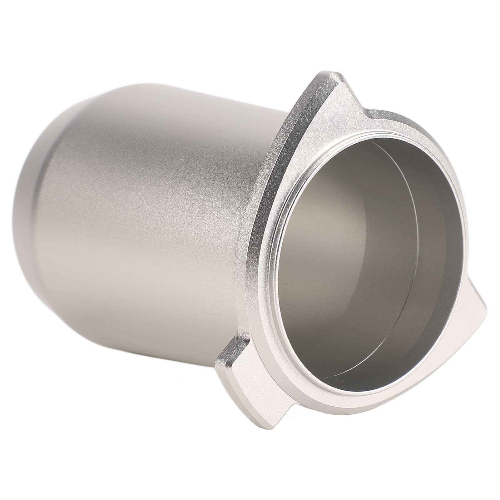 54mm Aluminum Alloy Coffee Portafilter Dosing Cup - Compact Lightweight Espresso Powder Feeder for 54mm Portafilters | Perfect for Baristas & Home Brewing | Anti-Static Coffee Powder Picker (Silver) | Ideal for Espresso Machines & Coffee Shops
