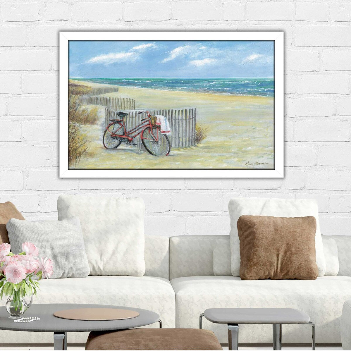 Bike to the Beach by Ruane Manning - Premium Acrylic Wall Art Print for Home & Office Decor - Perfect for Living Rooms, Bedrooms and Beach House Interiors