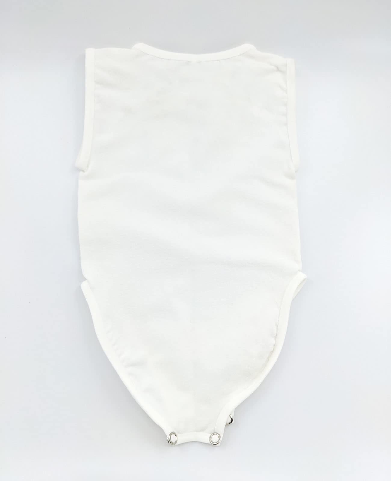 RelaxMaternity Baby 5921 Organic Milk Fiber Sleeveless Bodysuit for Boys & Girls | Soft & Breathable | One Size Fits 6-36 Months | 100% Made in Italy | Perfect for Summer, Playtime & Everyday Comfort