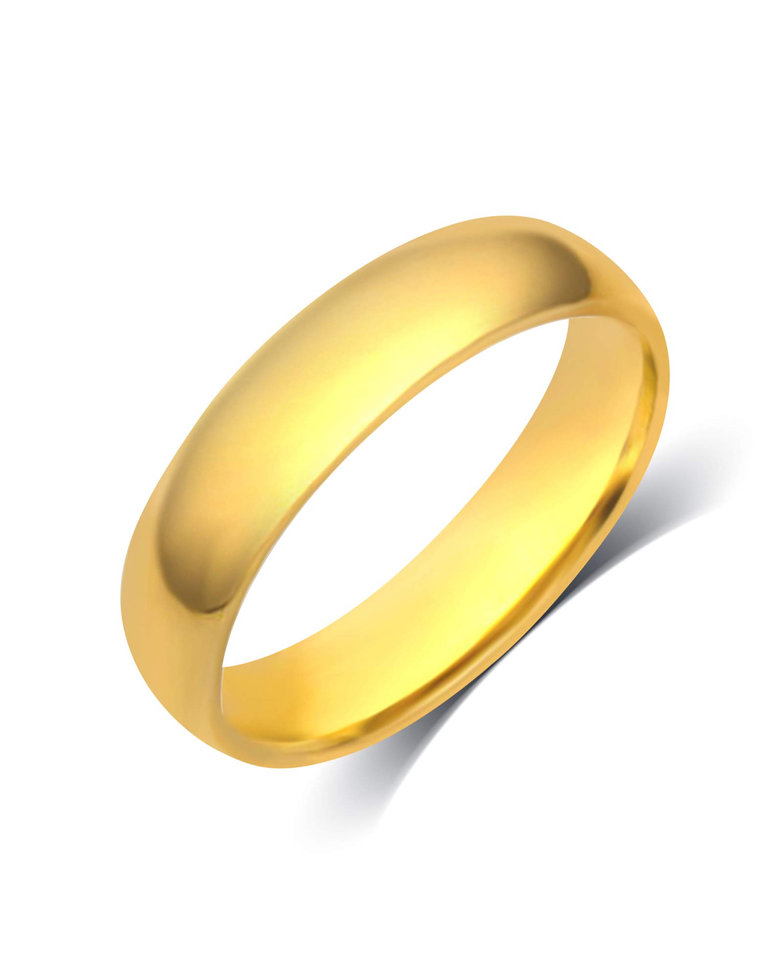 10K Solid Gold Comfort Fit Wedding Band for Men & Women - 2MM to 8MM High Polished Unisex Ring in White/Yellow Gold | Durable Everyday Jewelry for Couples, Anniversaries & Gifts | Elegant Gift Box Included