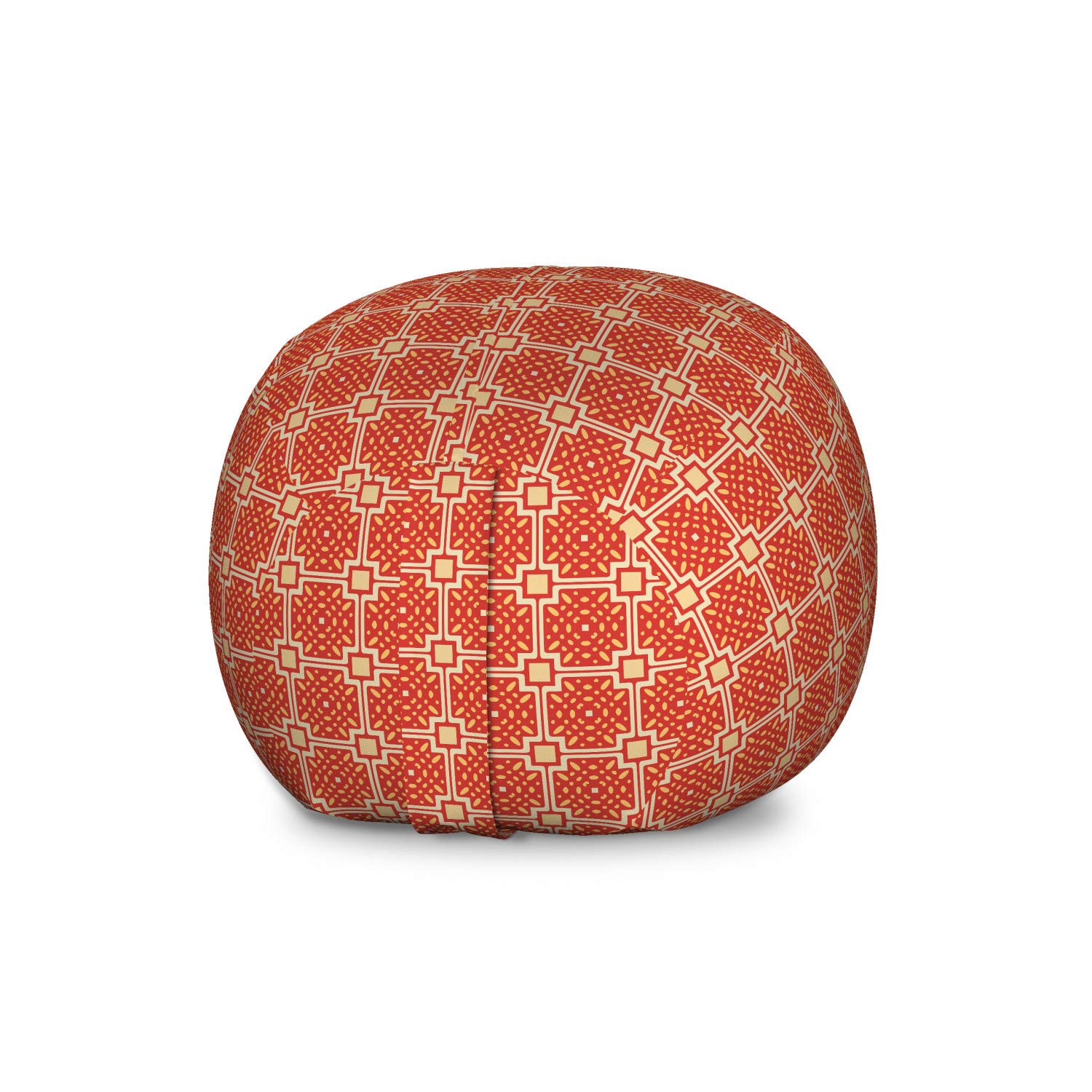 Ambesonne Large Washable Toy Storage Bag Chair - Retro Geometric Abstract Design in Pastel Brown Cinnamon - Perfect for Kids' Room Organization & Stuffed Animal Storage - Great for Playrooms, Bedrooms, and Nursery Decor