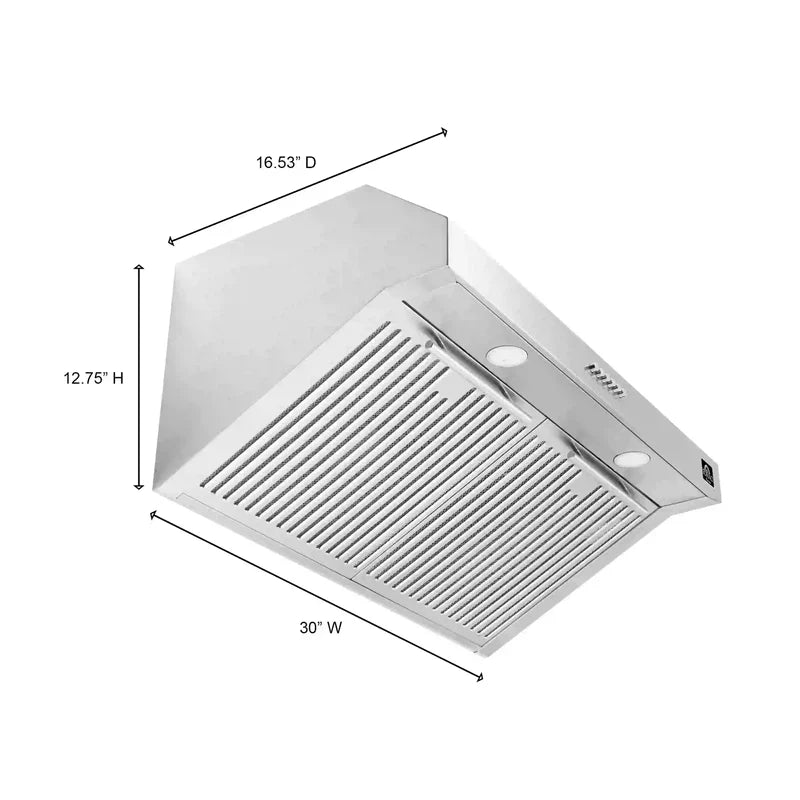 Forno Bari 30-Inch Under Cabinet Range Hood 400 CFM - FRHUC5255 | Powerful Ventilation for Kitchen, Stainless Steel Design, Easy Installation | Perfect for Home Cooking, Baking, and Grilling